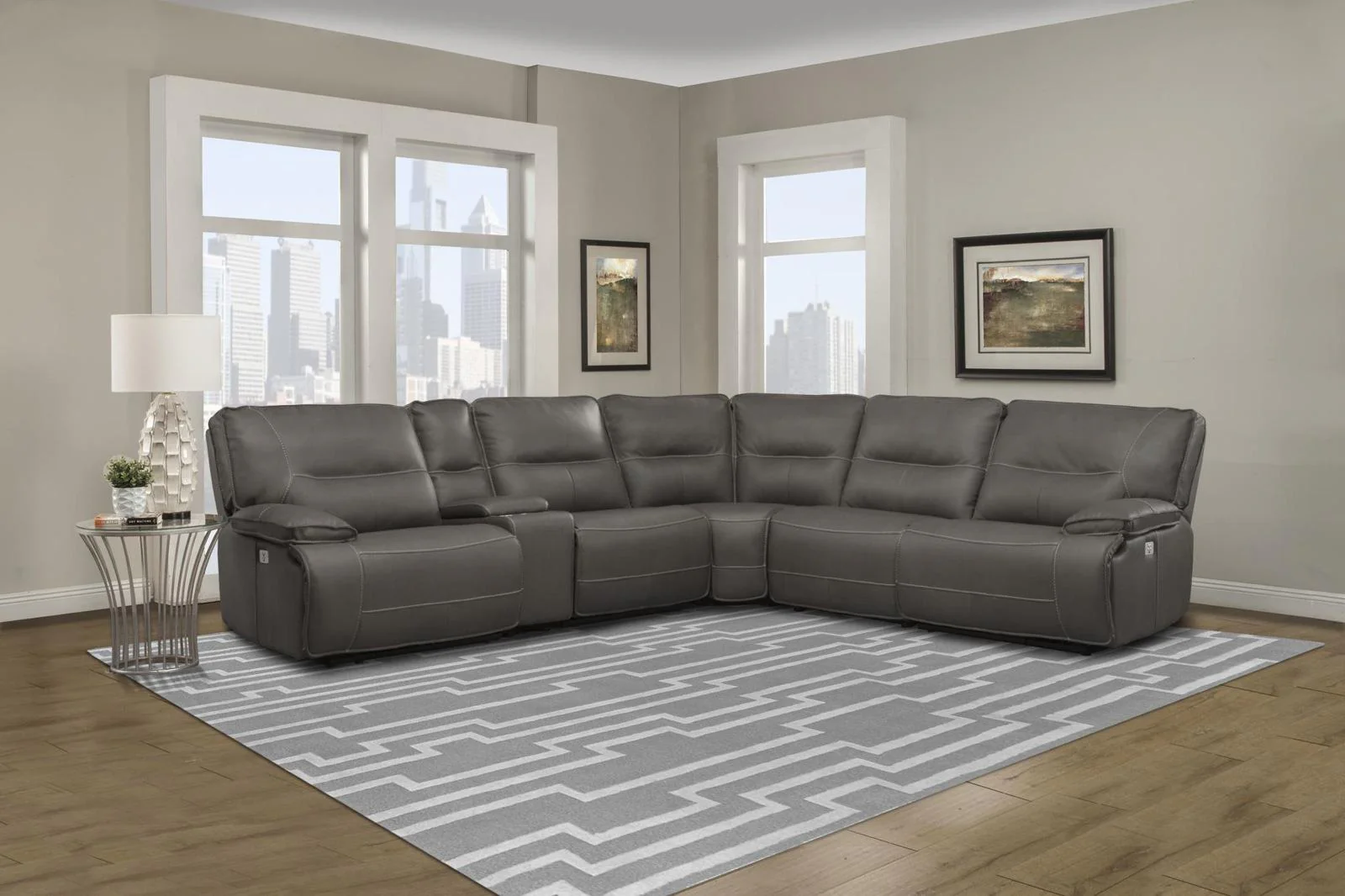 Parker House Spartacus RAF Chair Recliner Power with USB and Power Headrest in Haze - Image 2