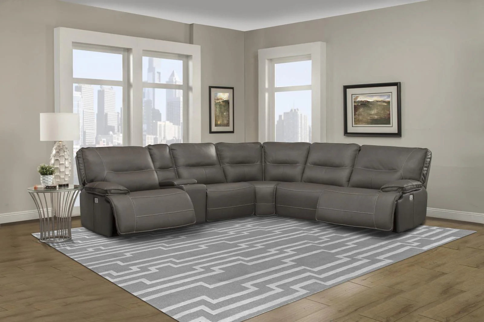 Parker House Spartacus RAF Chair Recliner Power with USB and Power Headrest in Haze - Image 3