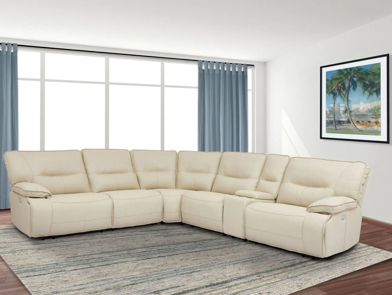 Parker House Spartacus RAF Chair Recliner Power with USB and Power Headrest in Oyster - Image 2