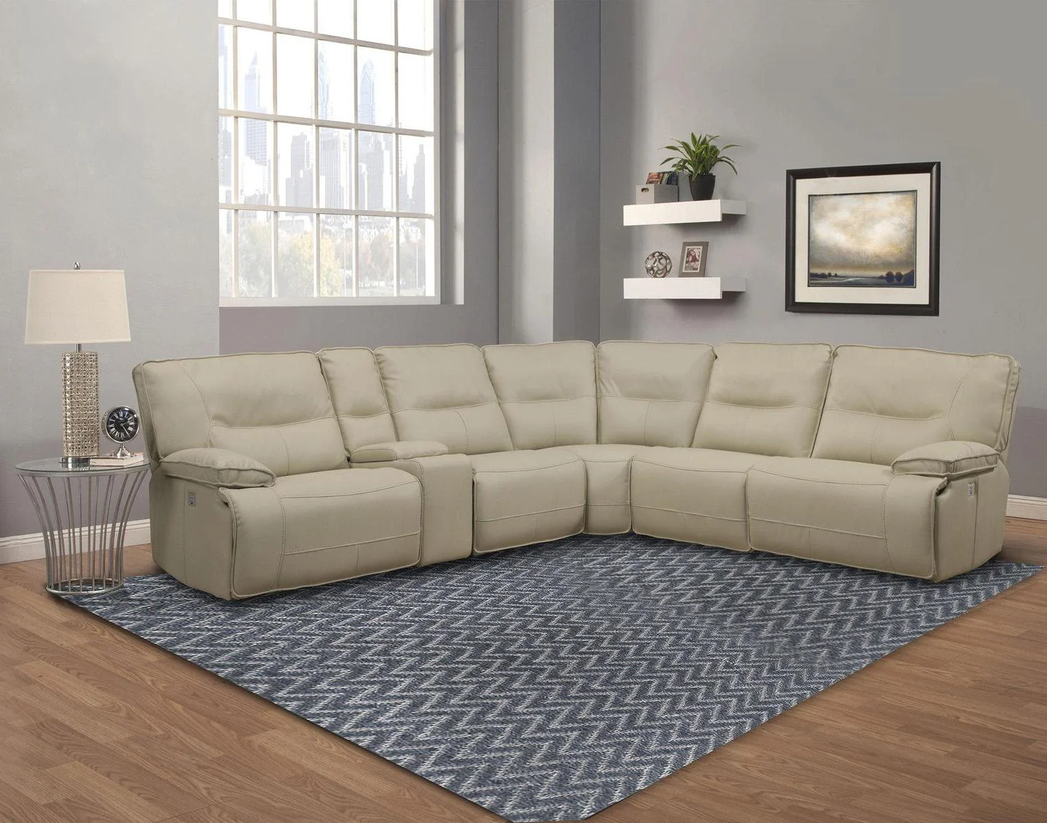 Parker House Spartacus RAF Chair Recliner Power with USB and Power Headrest in Oyster - Image 3
