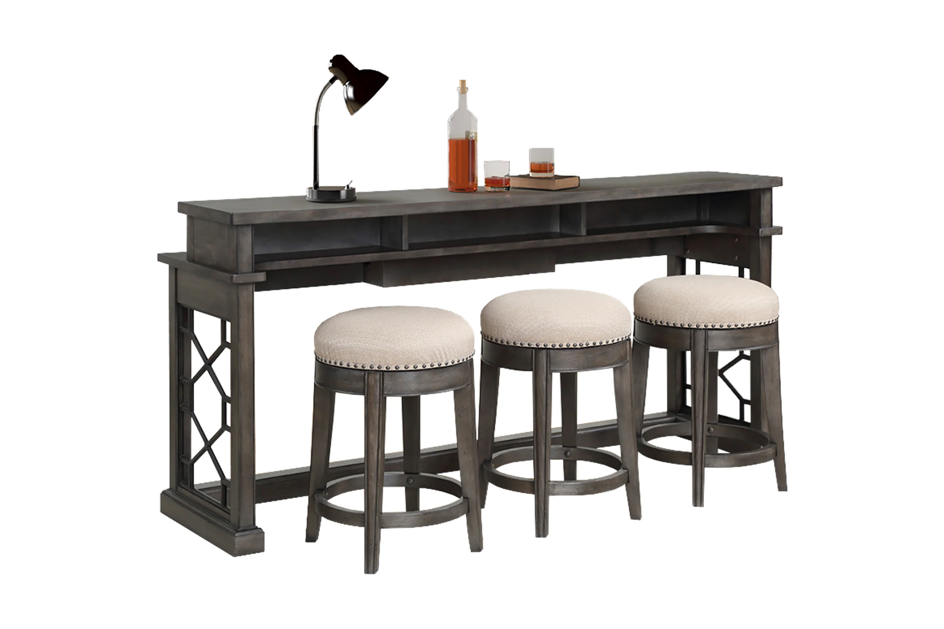 Parker House Sundance - Smokey Grey Everywhere Console with 3 Stools - Image 2