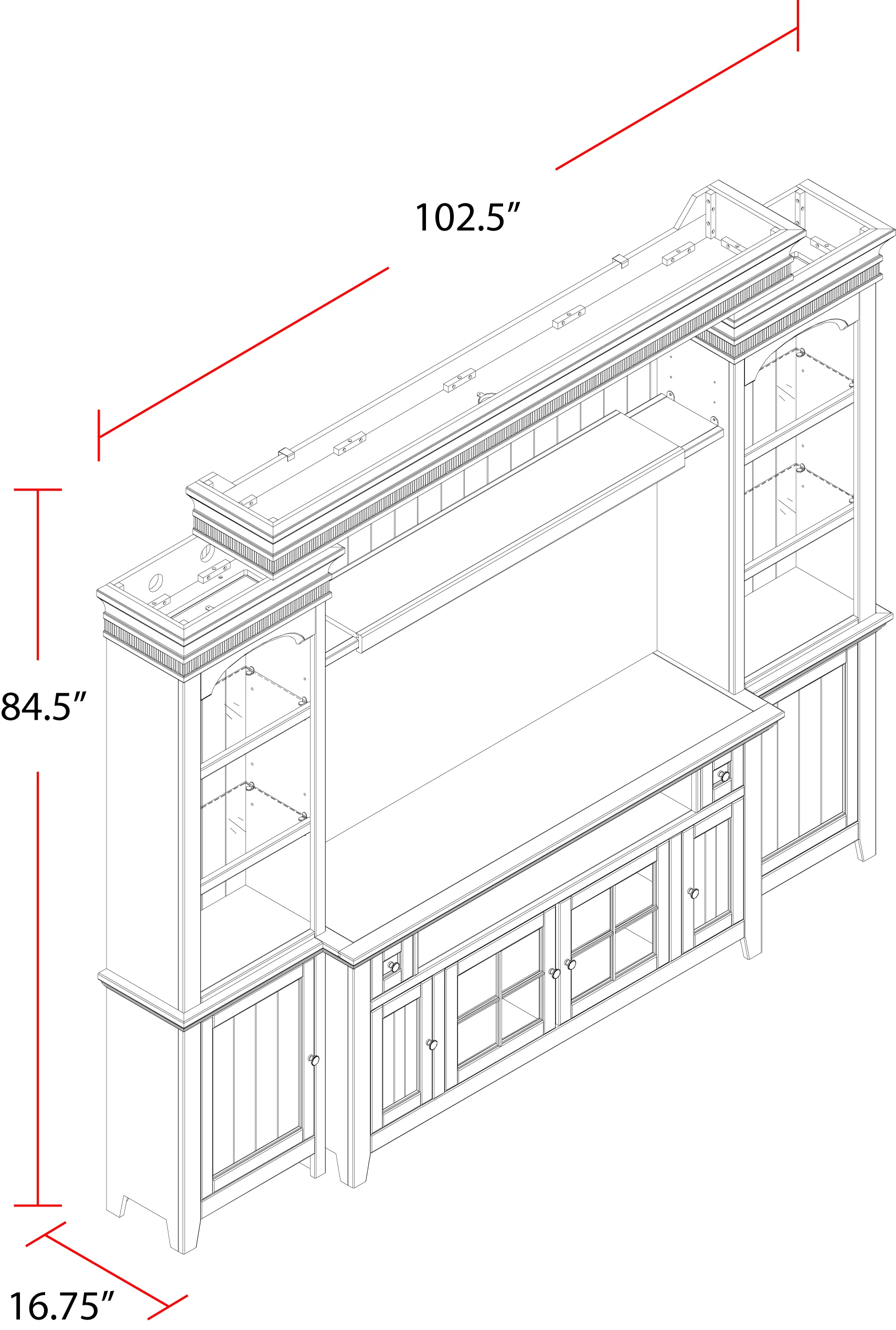 Parker House Tidewater 62 In. Console Entertainment Wall - Image 3