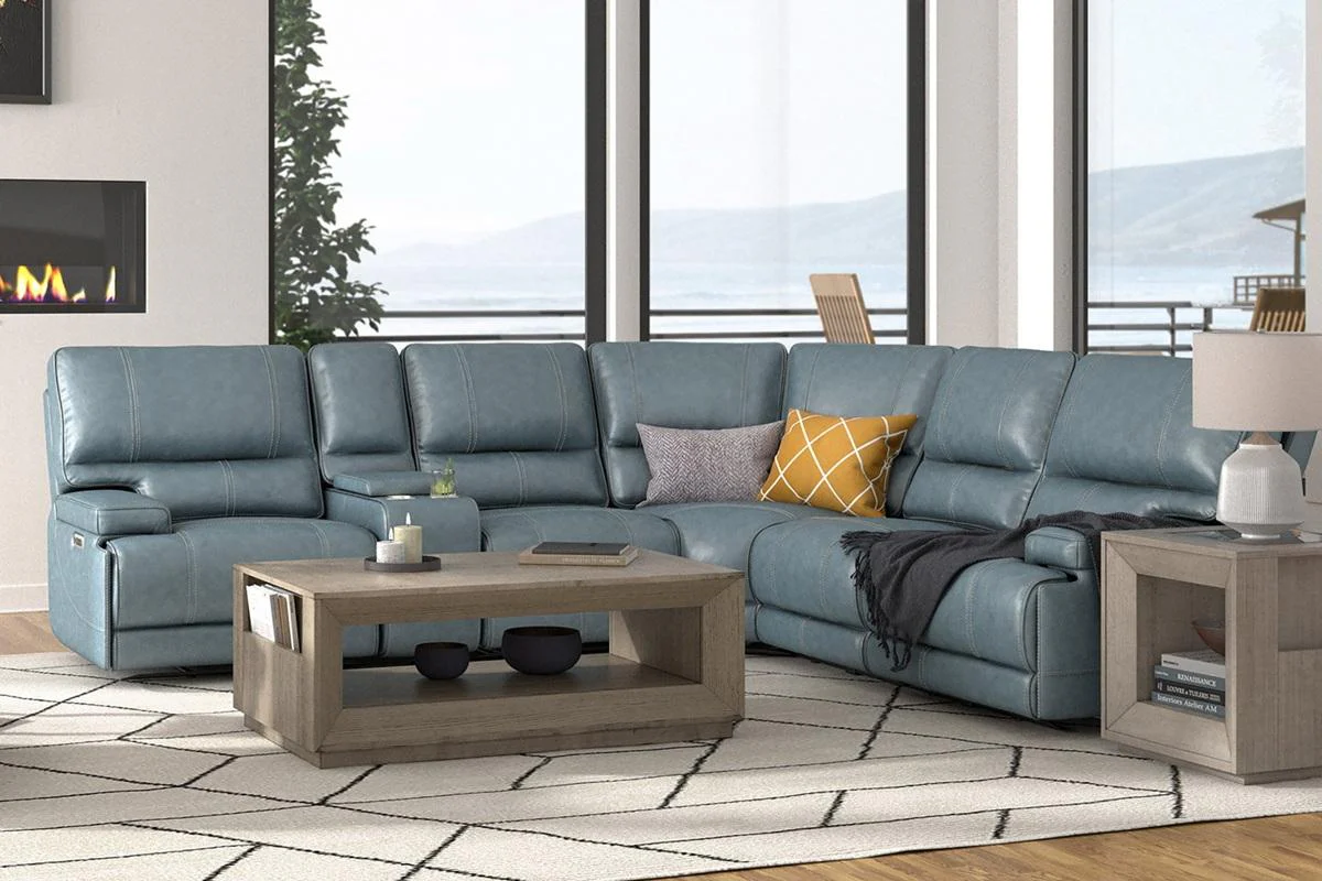 Parker House Whitman Power Cordless Left Arm Facing Recliner in Verona Azure - Image 5
