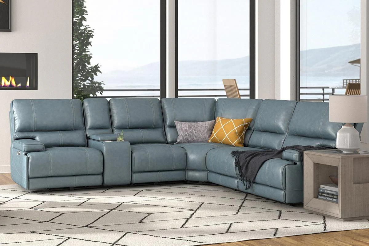 Parker House Whitman Power Cordless Right Arm Facing Recliner in Verona Azure - Image 4