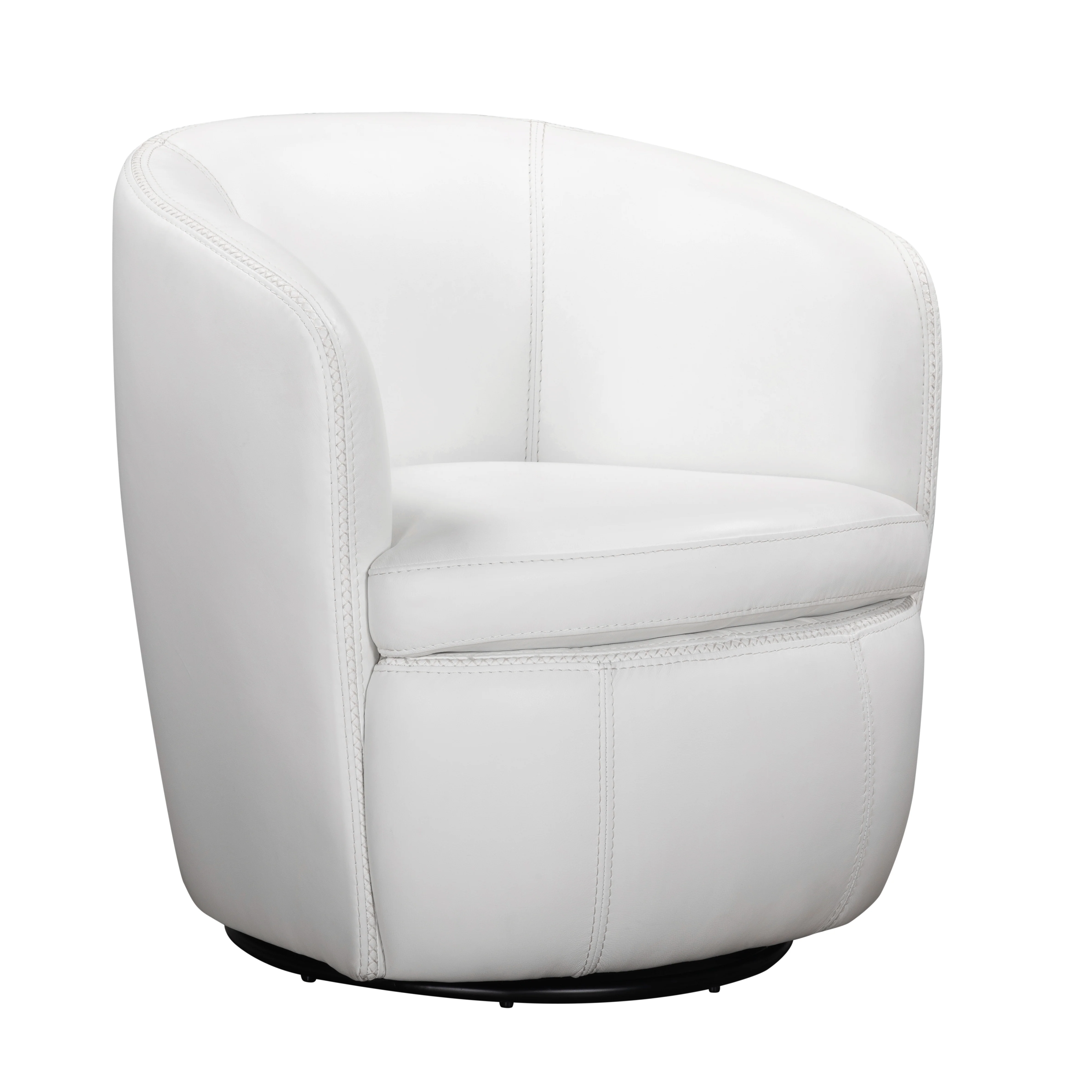 Parker Living Barolo - Snow 100% Italian Leather Swivel Club Chair - Image 2