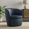 Parker Living Barolo - Vintage Navy 100% Italian Leather Swivel Club Chair - Image 3