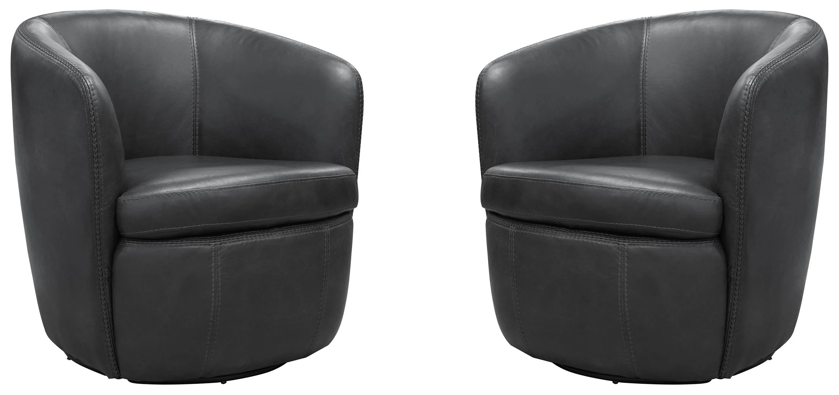 Parker Living Barolo - Vintage Slate 100% Italian Leather Swivel Club Chair Two Pack - Image 2
