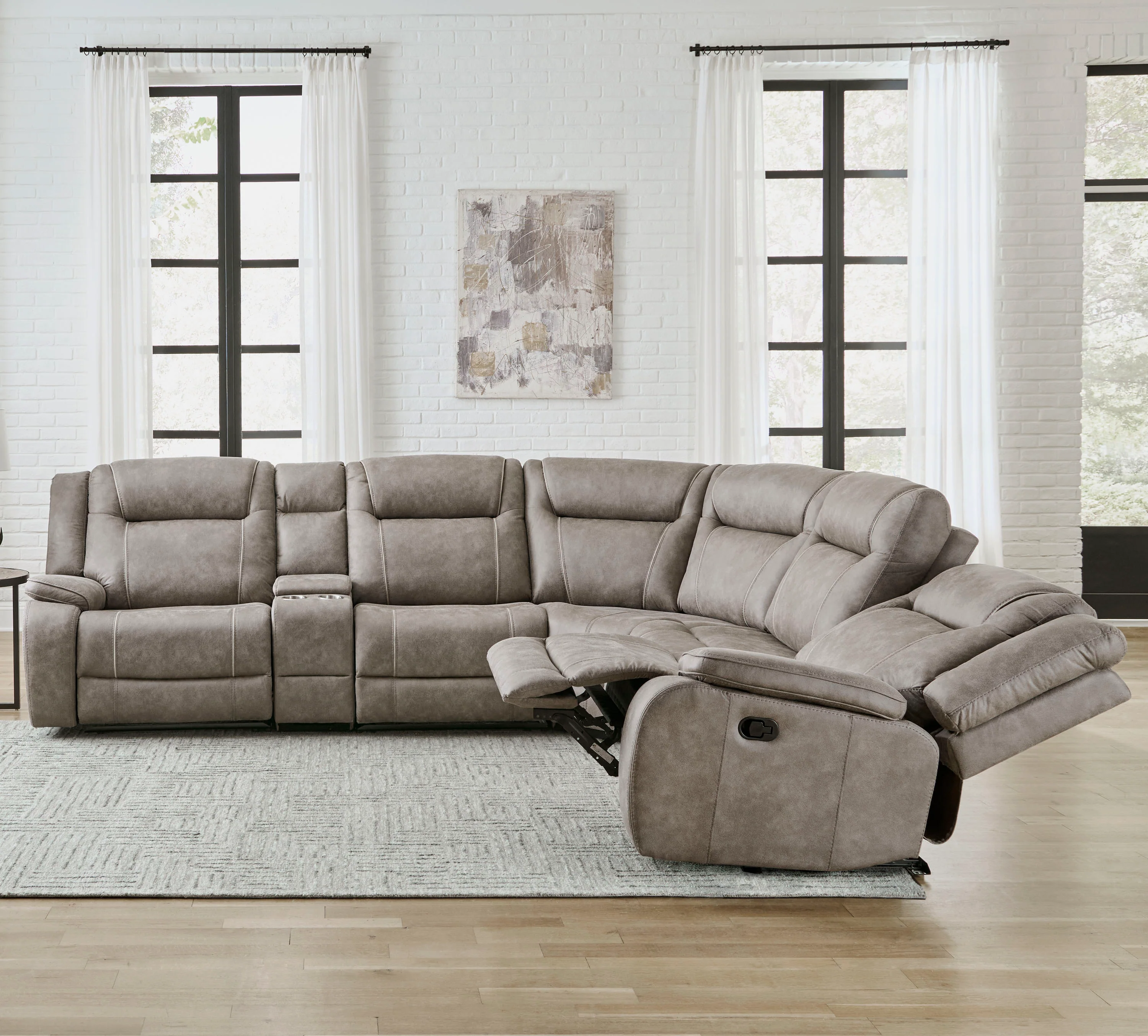 Parker Living Blake - Desert Taupe 6 Piece Modular Reclining Sectional and Entertainment Console - Image 3