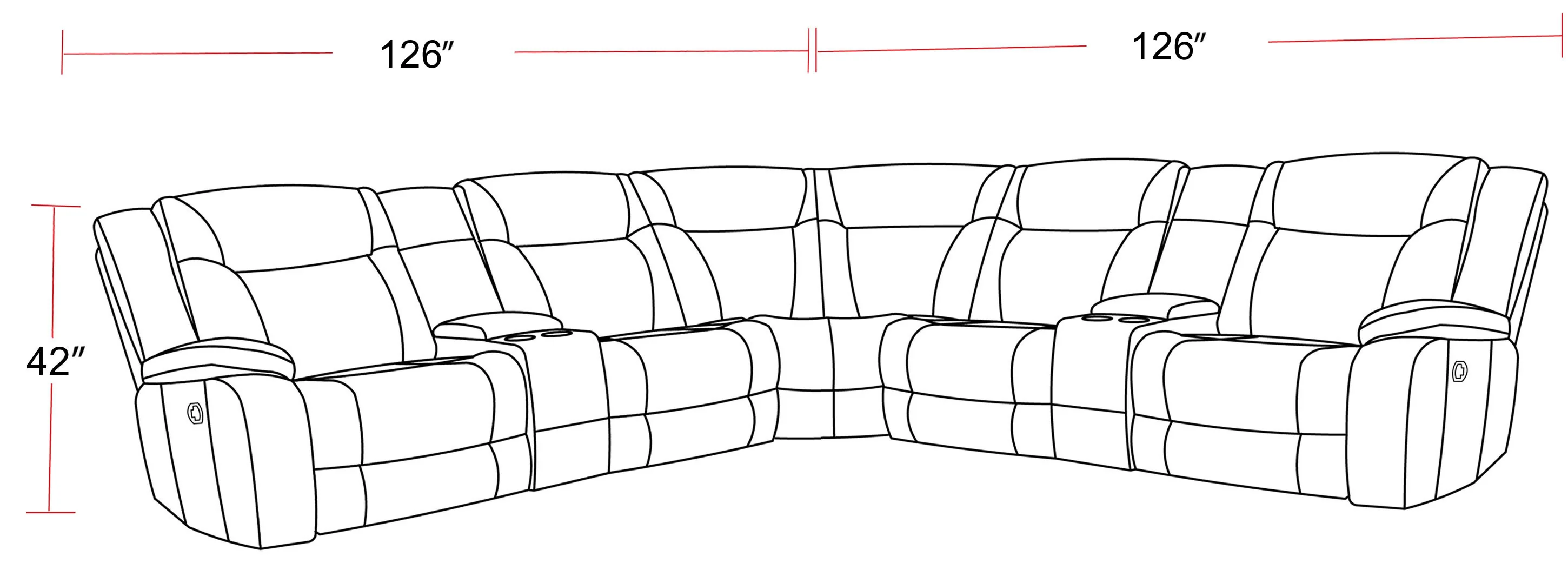 Parker Living Blake - Desert Taupe 7 Piece Modular Reclining Sectional and Entertainment Console - Image 2