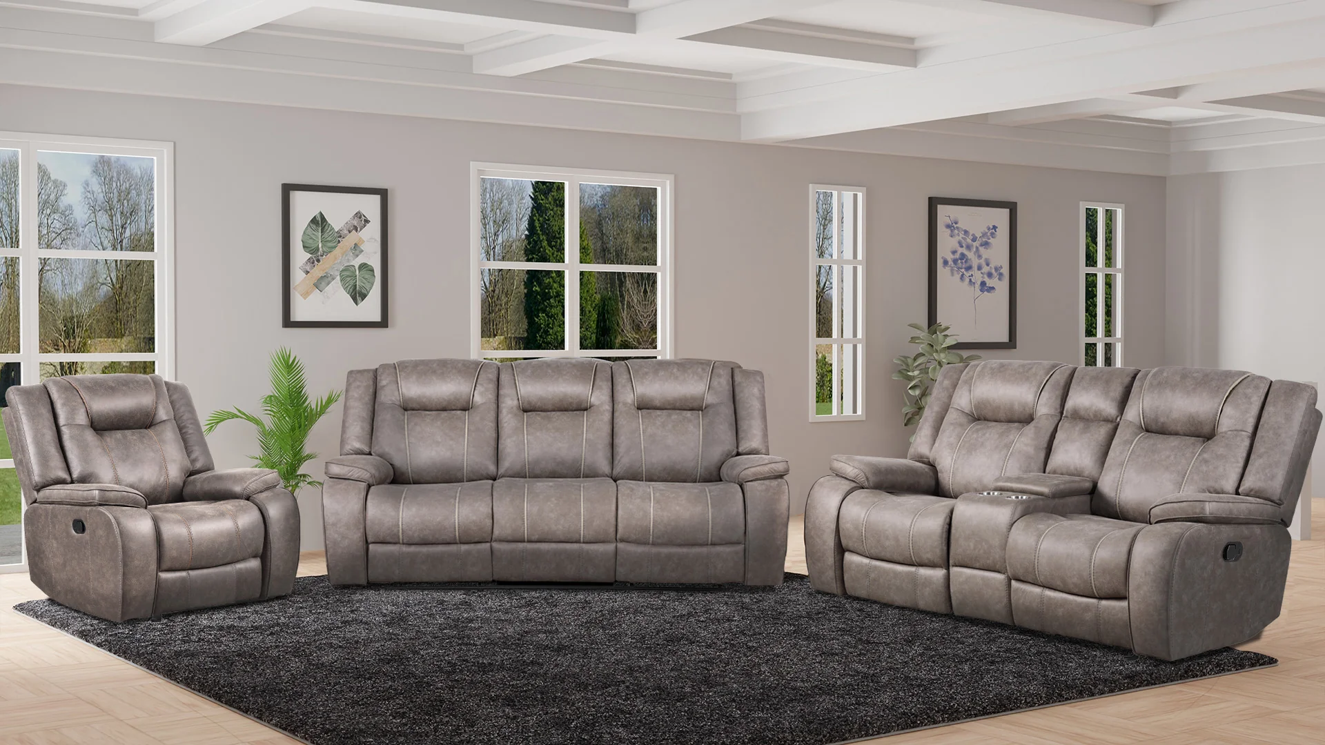 Parker Living Blake - Desert Taupe Reclining Console Loveseat - Image 6
