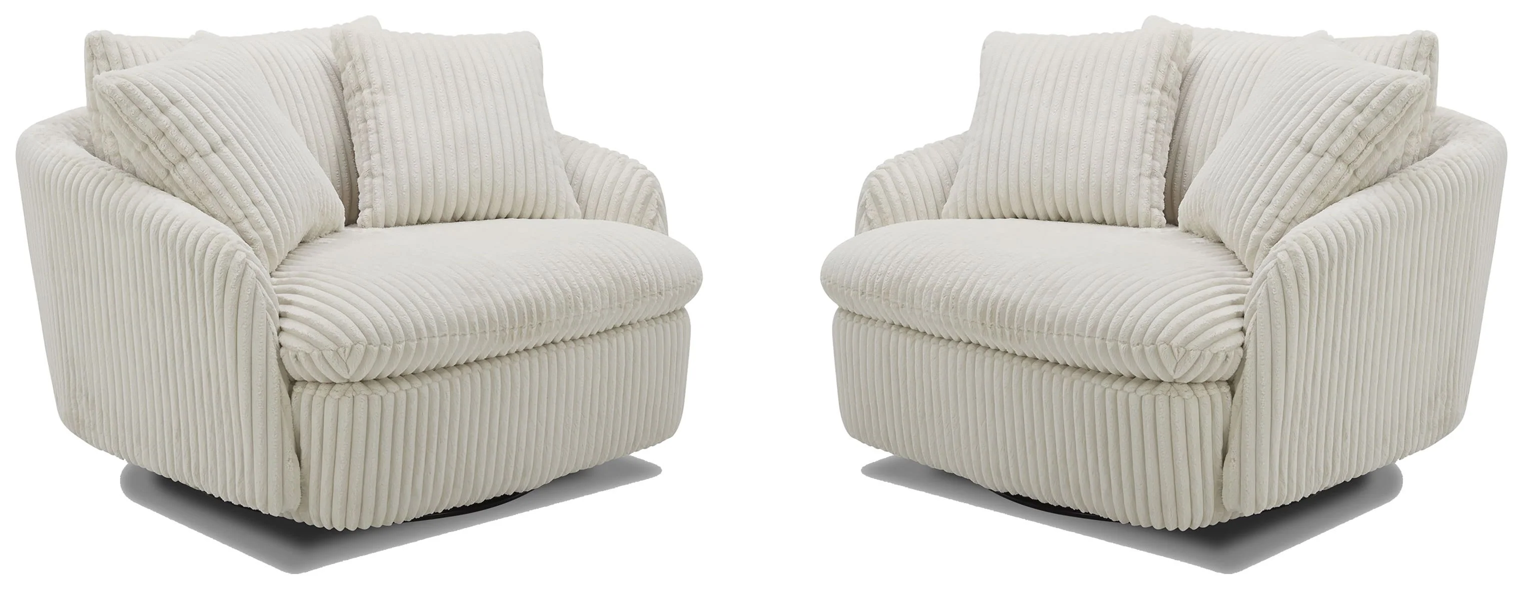 Parker Living Boomer - Mega Ivory Large Swivel Chair with 2 Toss Pillows Two Pack - Image 2