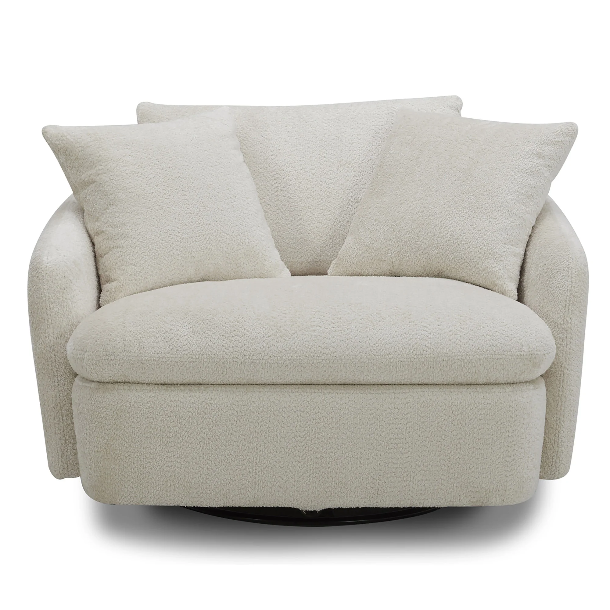 Parker Living Boomer - Utopia Sand Large Swivel Chair with 2 Toss Pillows - Image 4