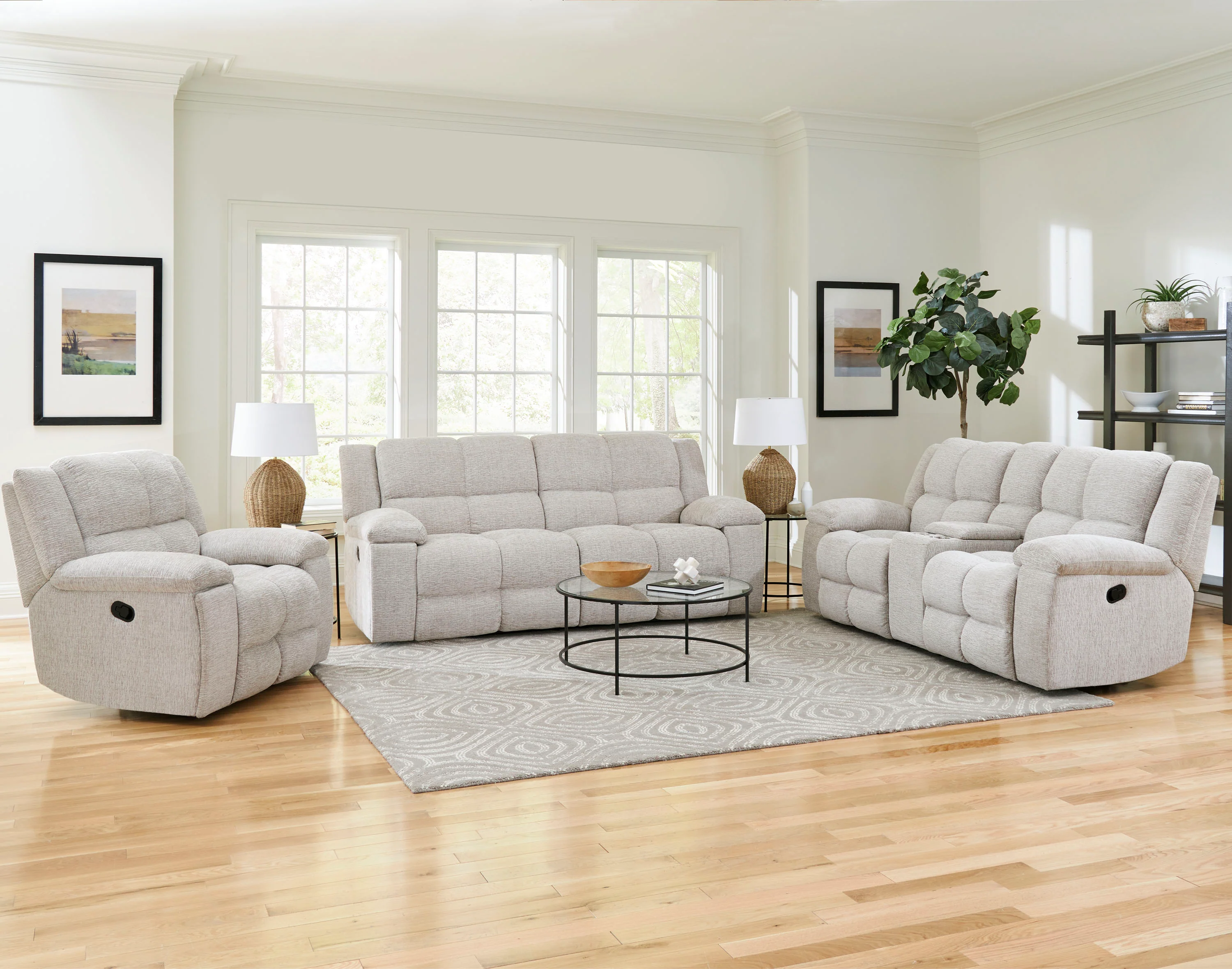 Parker Living Buster - Opal Taupe Manual Reclining Console Loveseat - Image 3