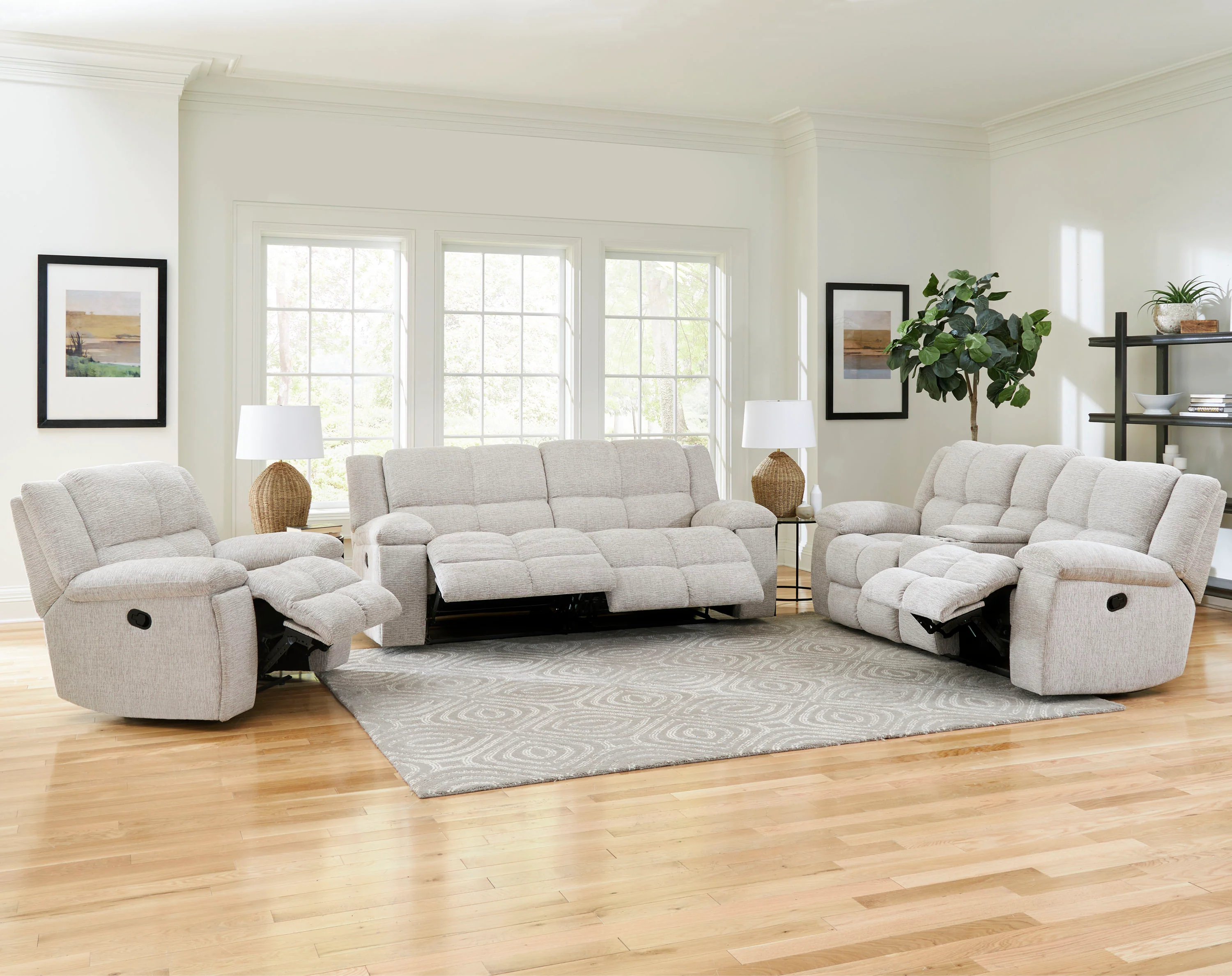 Parker Living Buster - Opal Taupe Manual Reclining Console Loveseat - Image 5