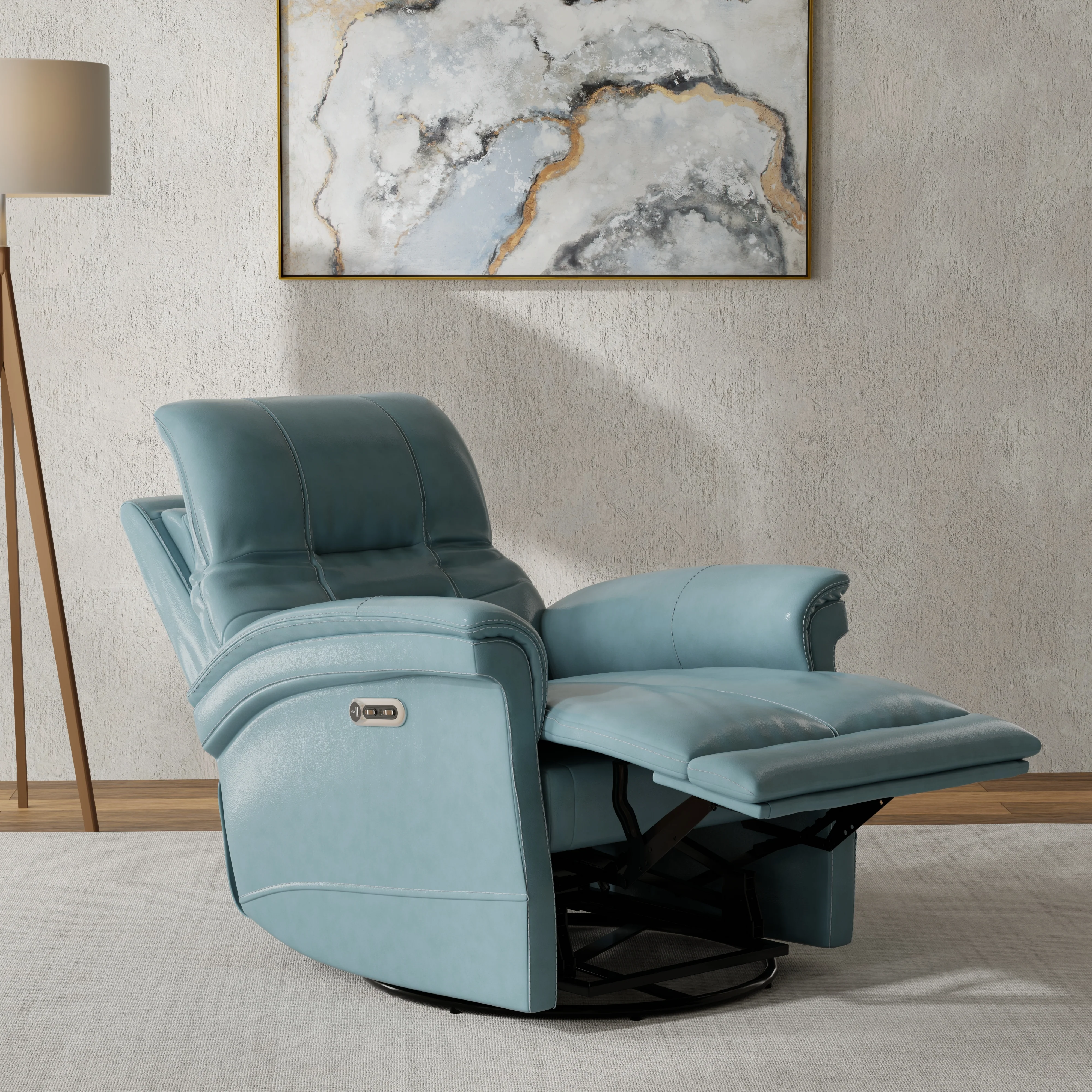 Parker Living Carnegie - Verona Azure - Powered By Freemotion Cordless Power Swivel Glider Recliner - Image 3