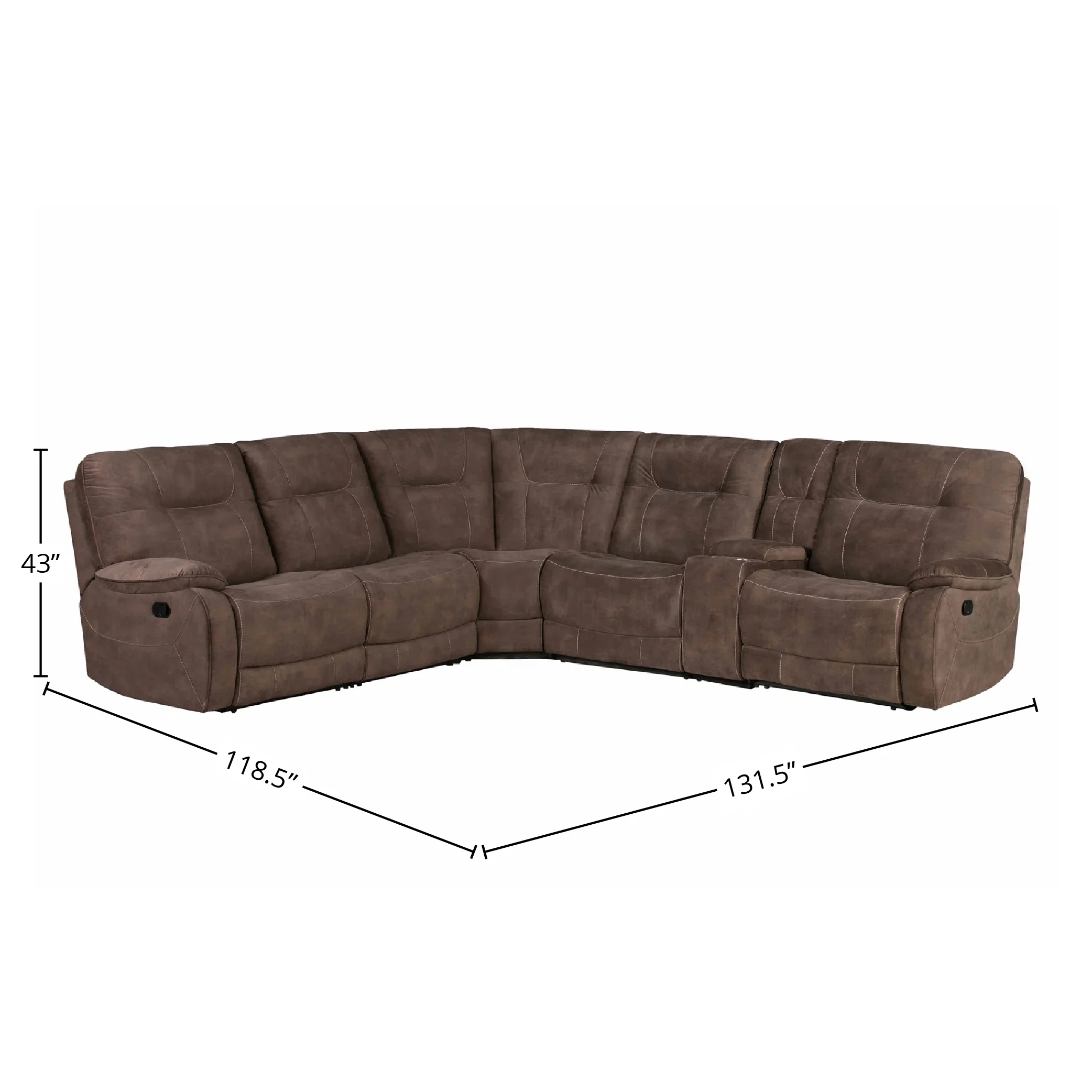 Parker Living Cooper - Shadow Brown 6 Piece Modular Manual Reclining Sectional - Image 2