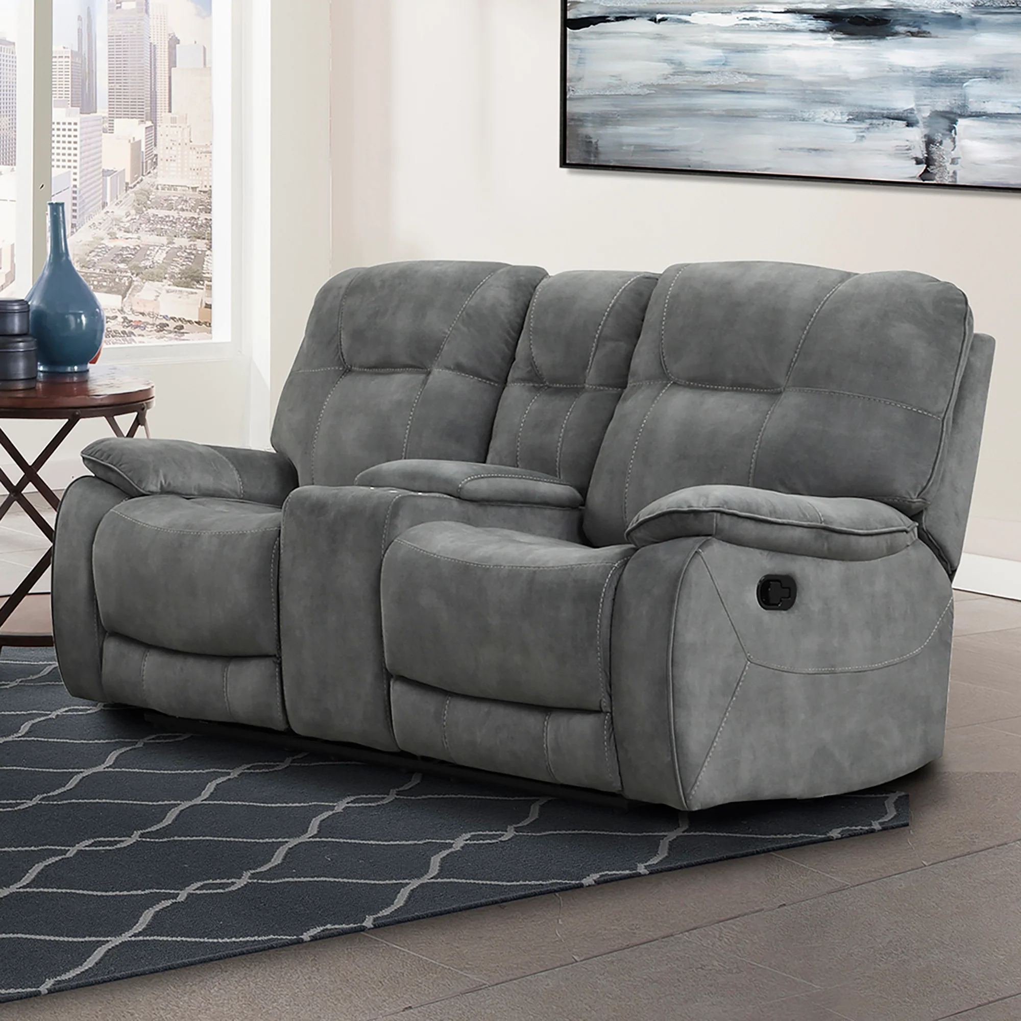 Parker Living Cooper - Shadow Grey Manual Reclining Sofa and Loveseat - Image 4