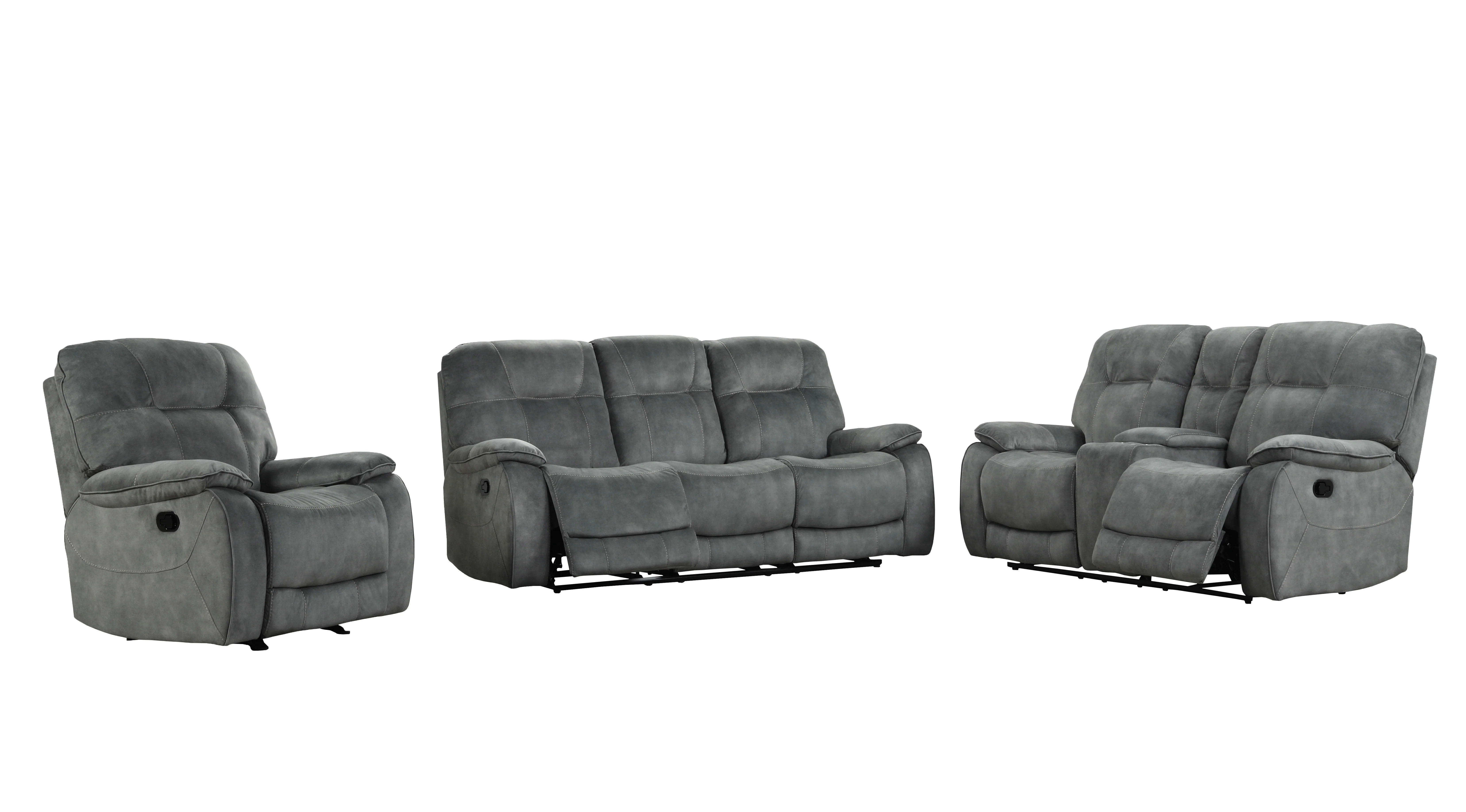 Parker Living Cooper - Shadow Grey Manual Reclining Sofa Loveseat and Recliner - Image 6