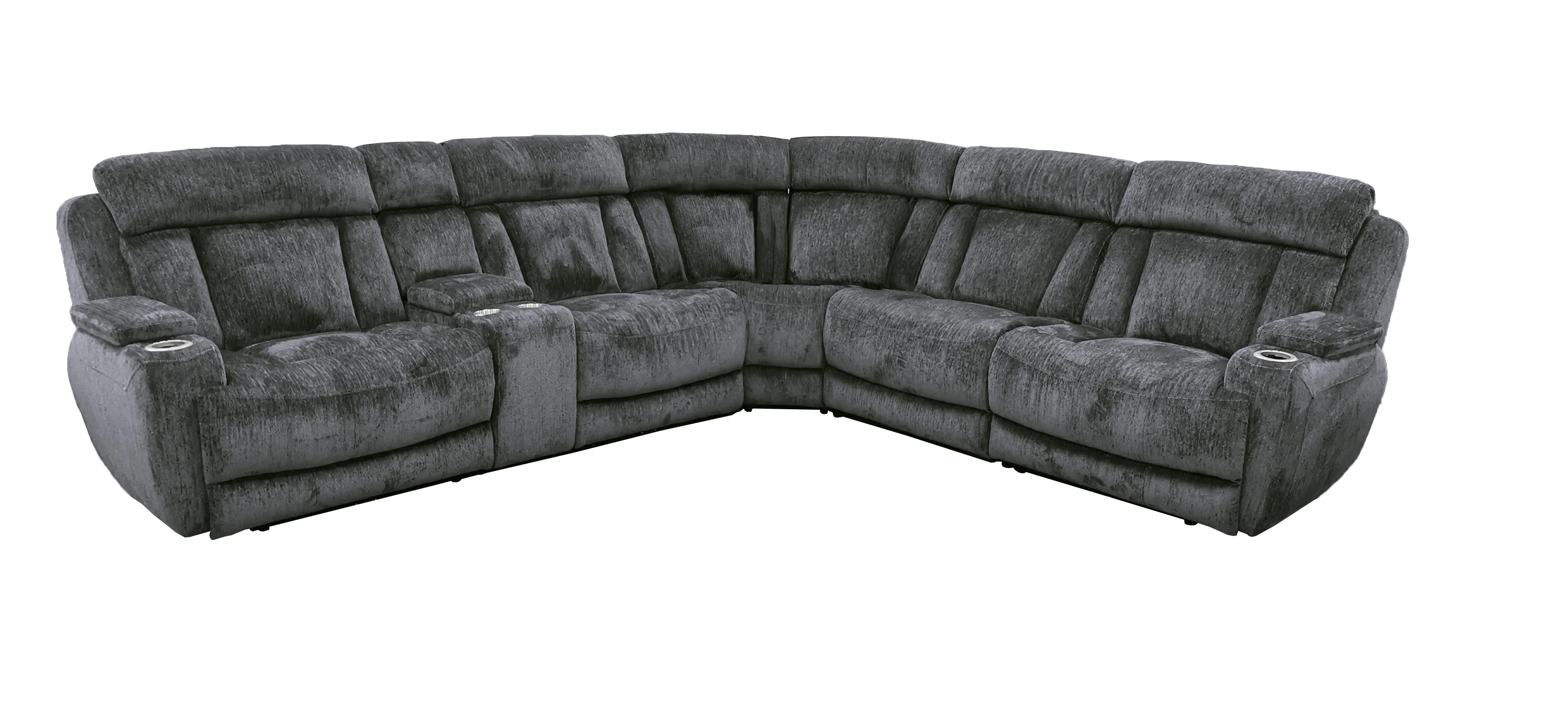 Parker Living Dalton - Lucky Charcoal 6 Piece Modular Power Reclining Sectional with Power Adjustable Headrests - Image 2