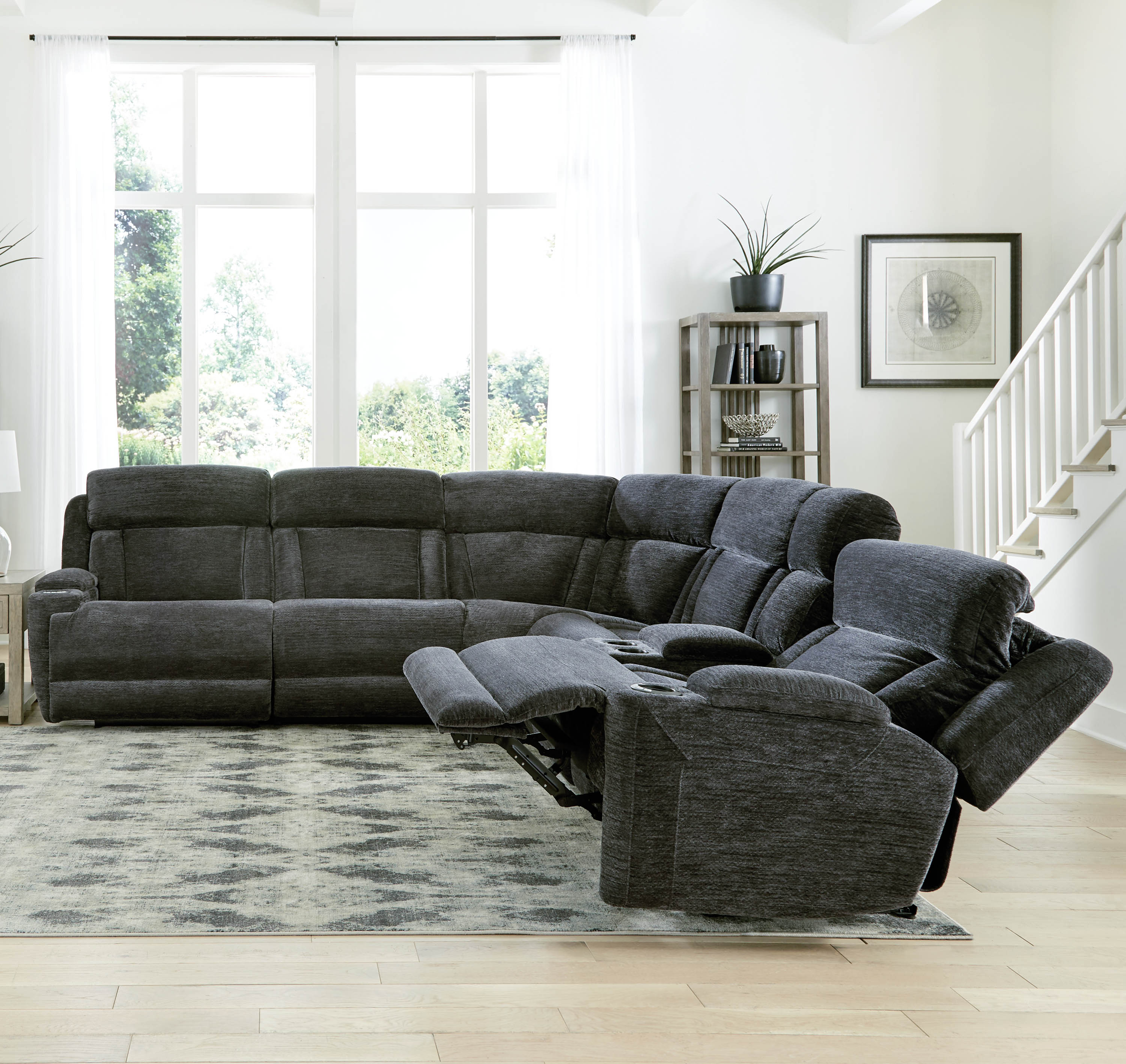 Parker Living Dalton - Lucky Charcoal 6 Piece Modular Power Reclining Sectional with Power Adjustable Headrests - Image 5