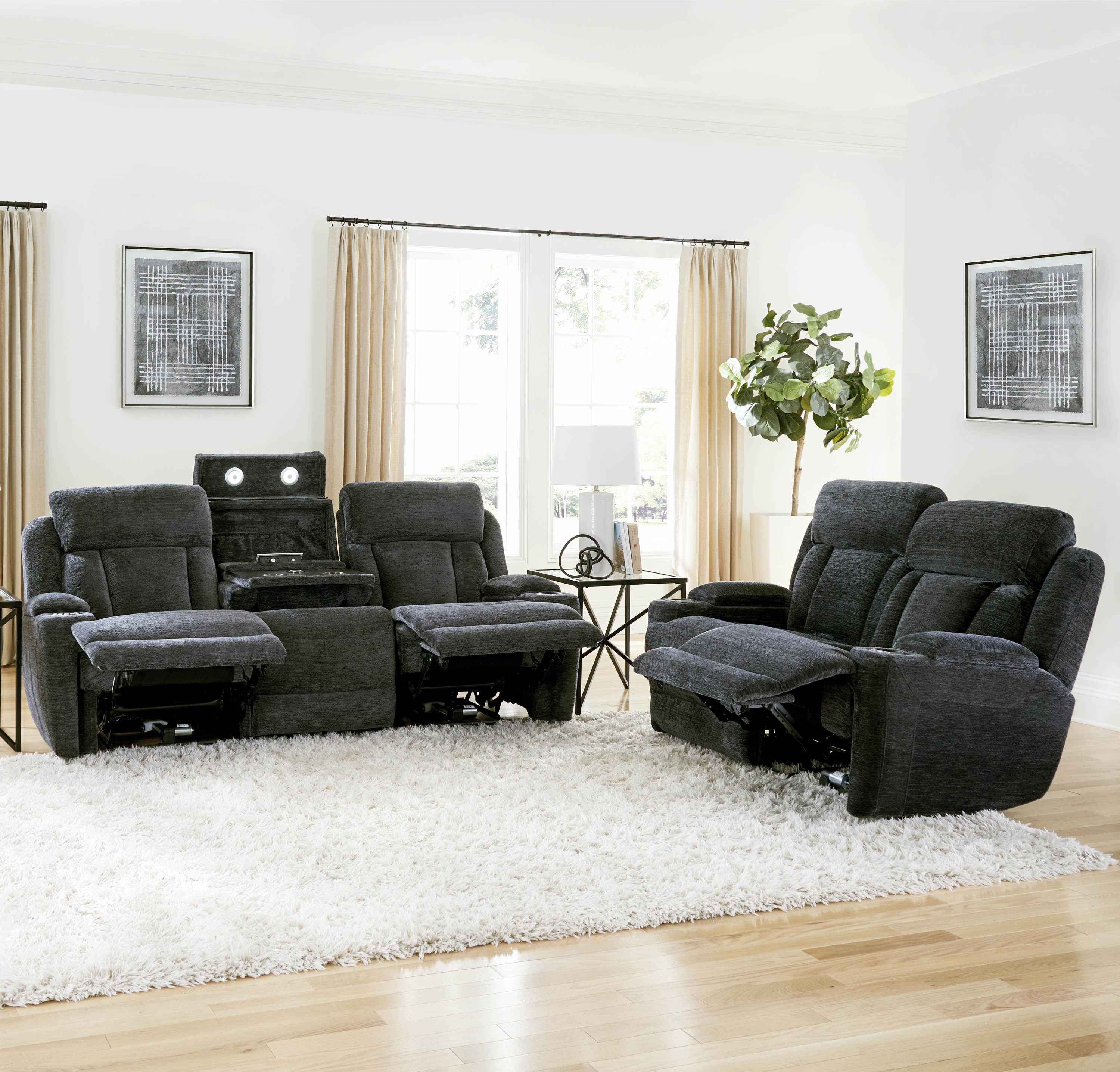 Parker Living Dalton - Lucky Charcoal Power Reclining Sofa and Loveseat - Image 5