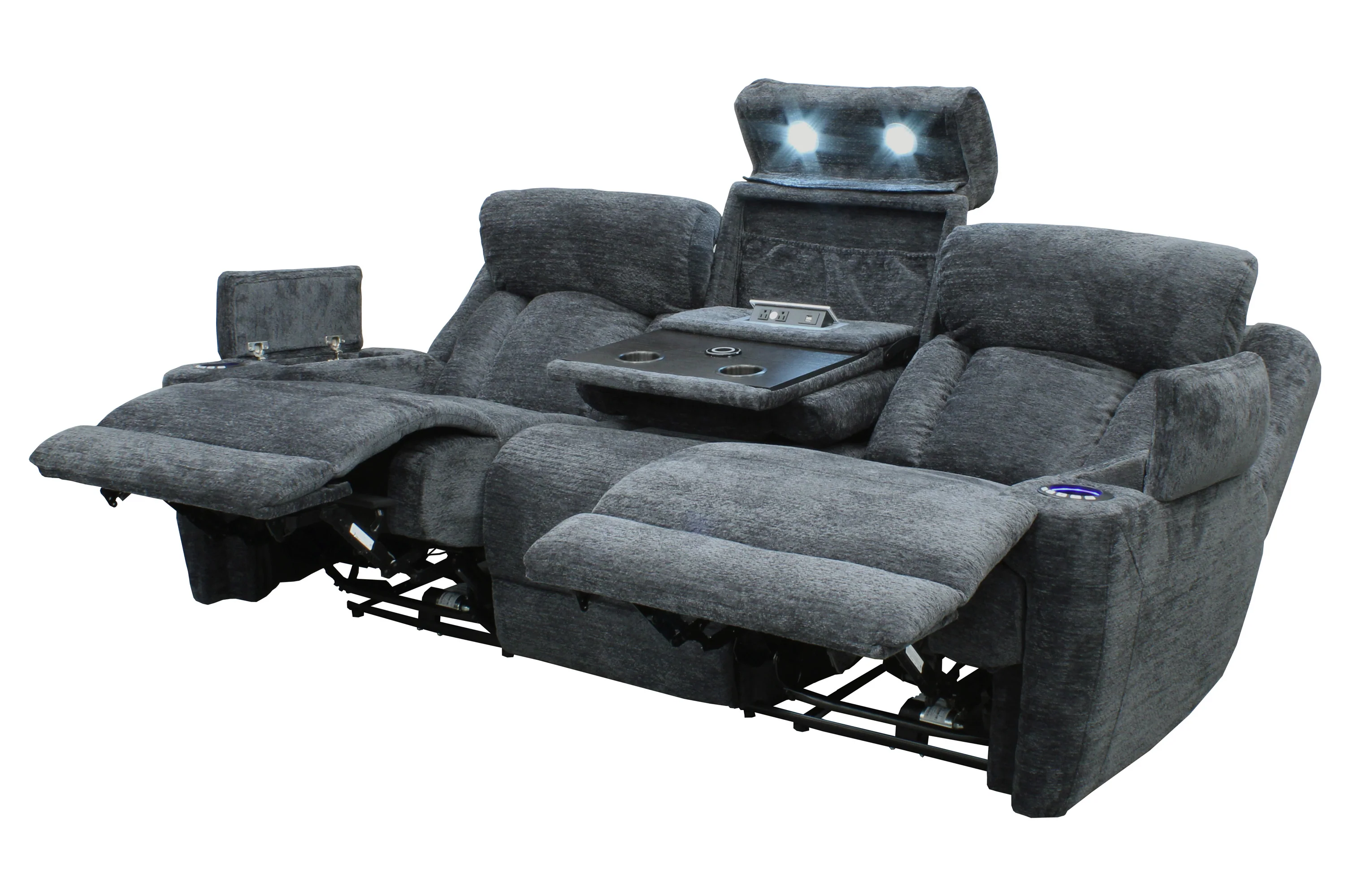Parker Living Dalton - Lucky Charcoal Power Reclining Sofa with Drop Down Table - Image 4