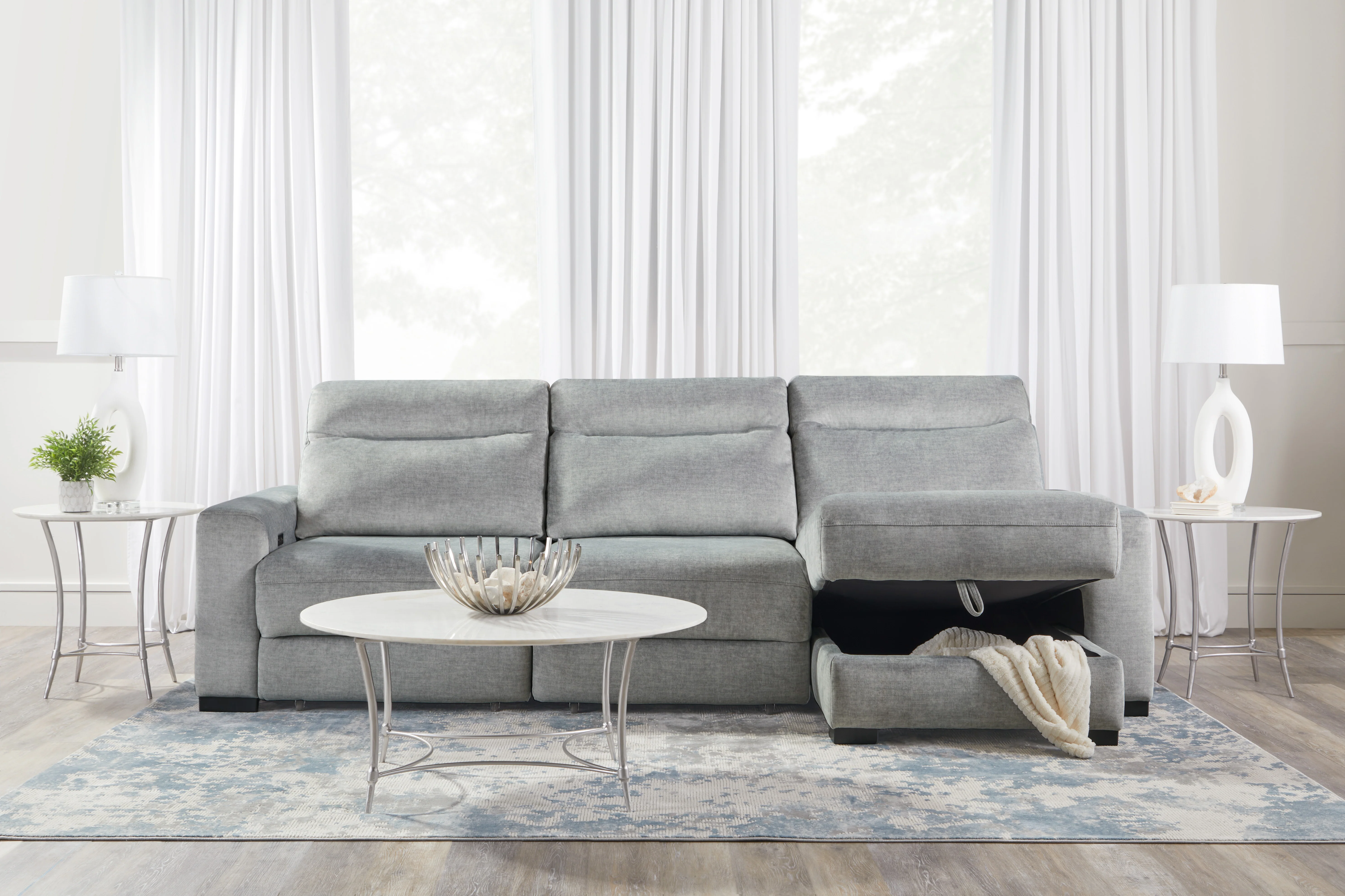 Parker Living Elliot - Sterling 3 Piece Modular Lift Top Storage Sectional - Image 3