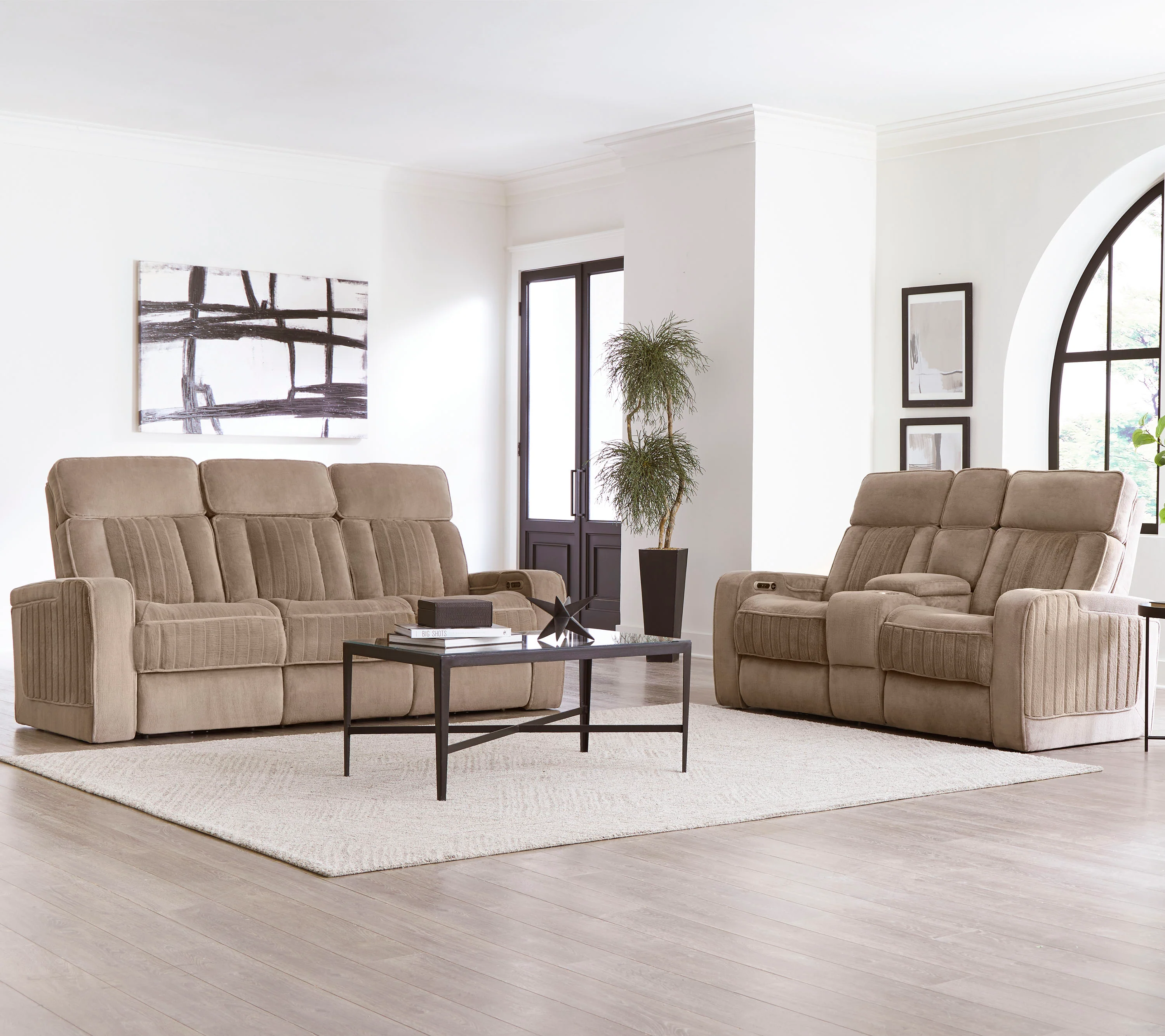 Parker Living Equinox - Mushroom Power Reclining Console Loveseat - Image 3
