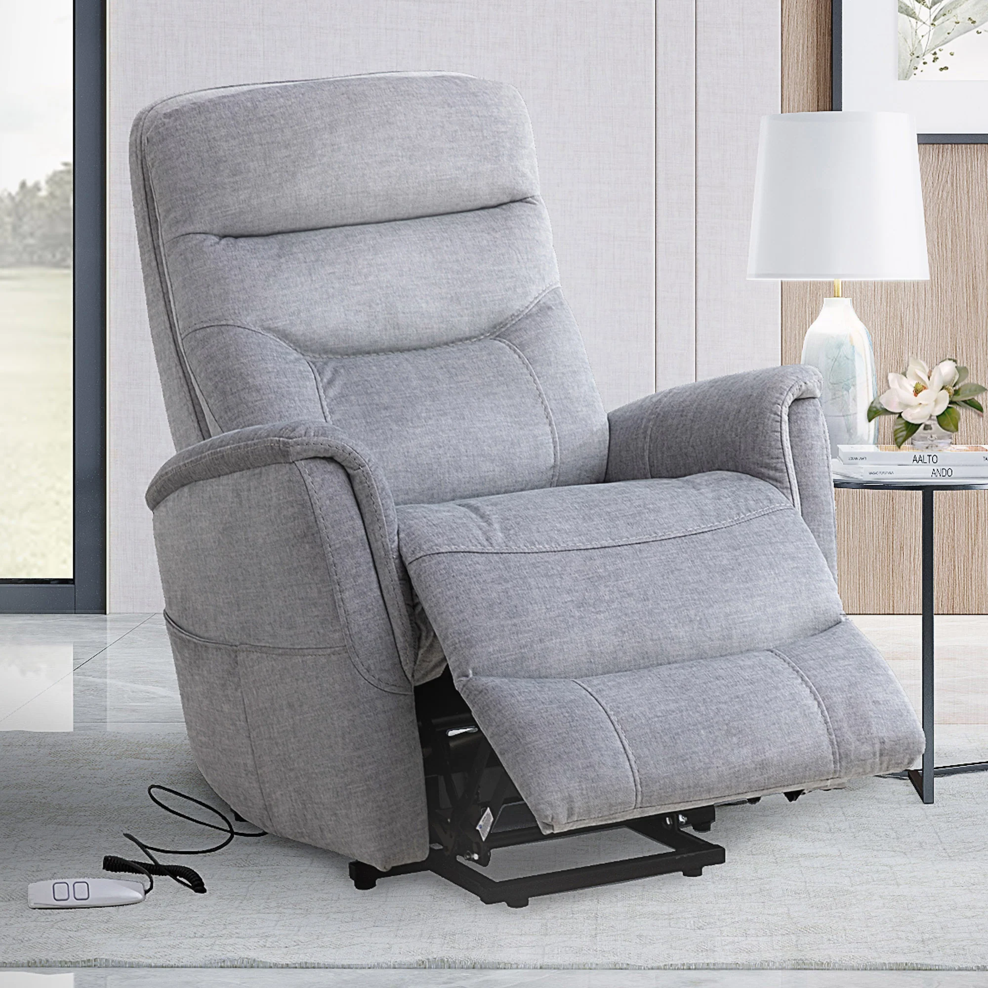 Parker Living Gemini - Capri Silver Power Lift Recliner with Articulating Headrest - Image 3