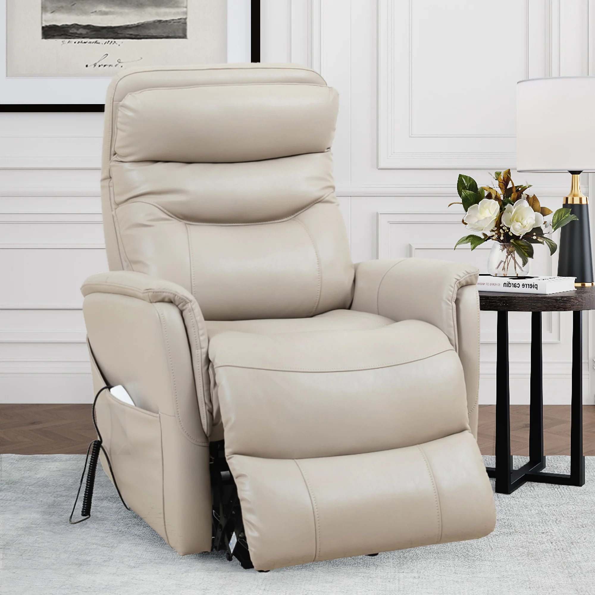 Parker Living Gemini - Softy Ivory Power Lift Recliner with Articulating Headrest - Image 3