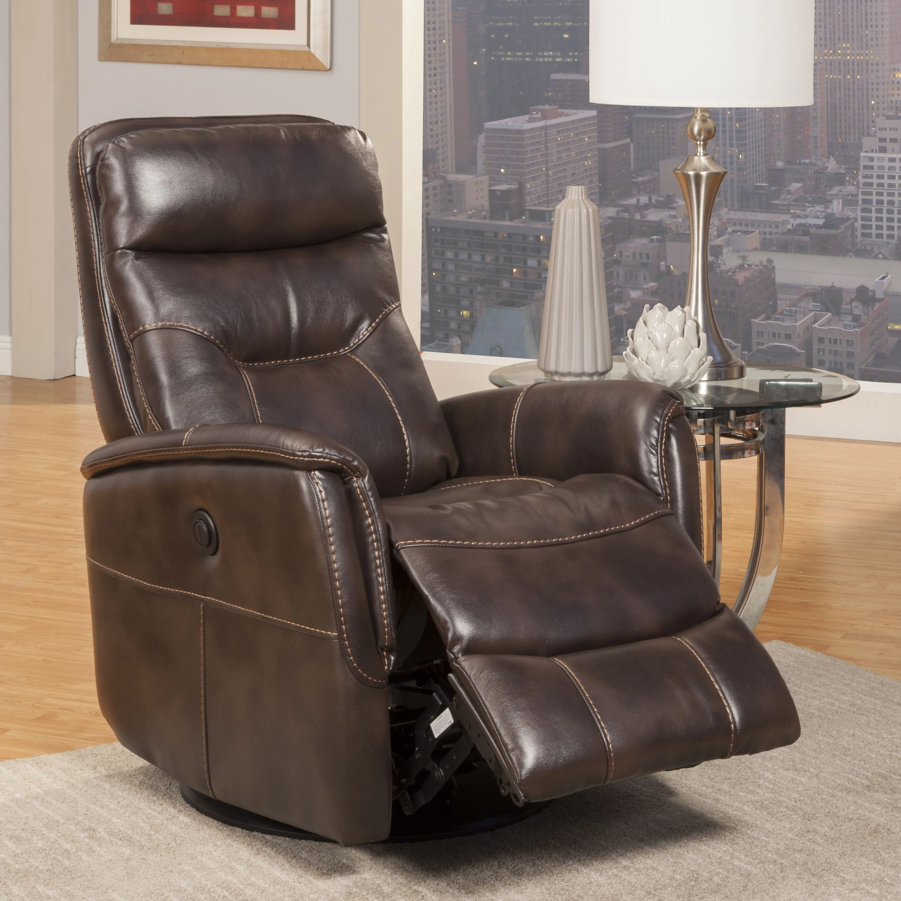 Parker Living Gemini - Truffle Power Swivel Glider Recliner - Image 4