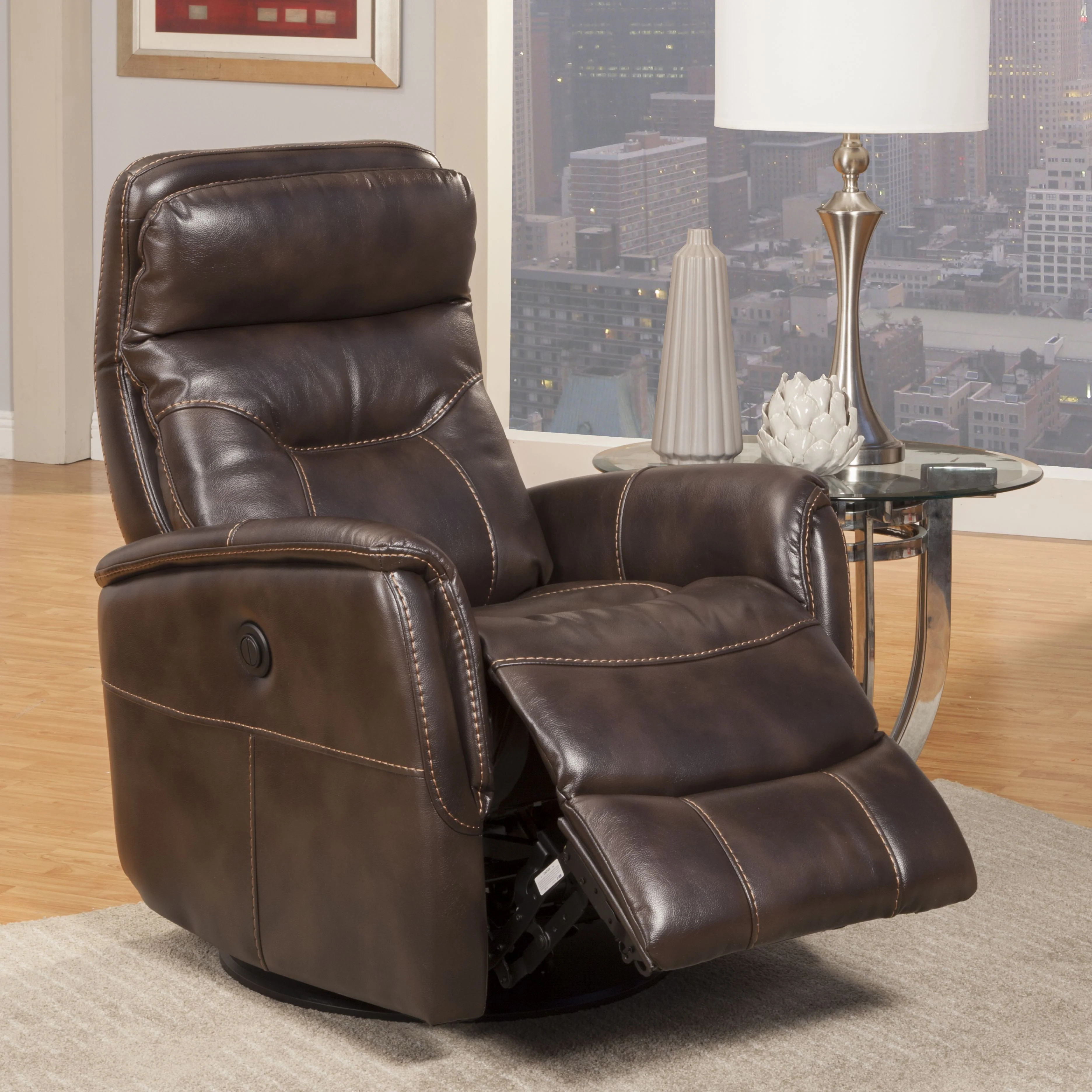 Parker Living Gemini - Truffle Power Swivel Glider Recliner - Image 5