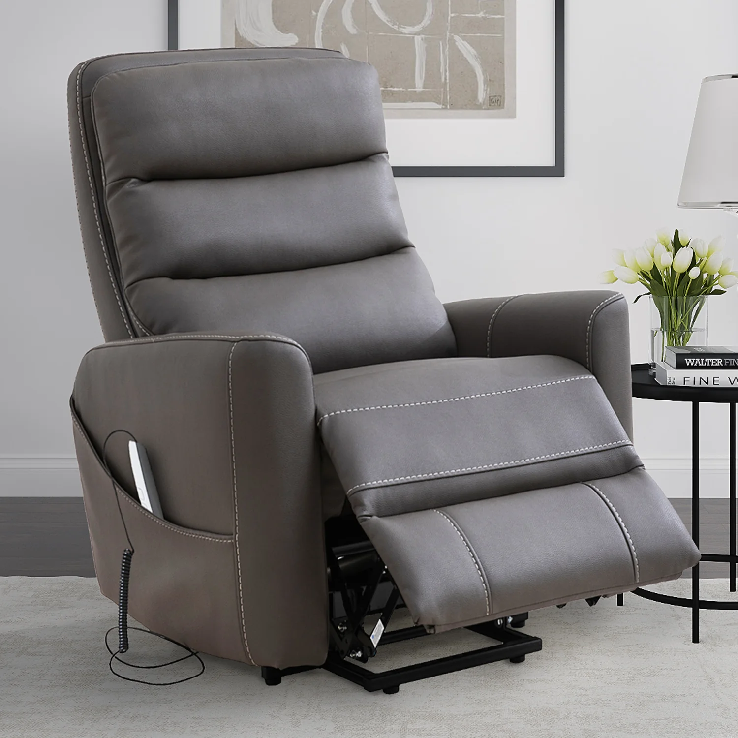 Parker Living Hercules-Haze Power Lift Recliner with Articulating Headrest - Image 3