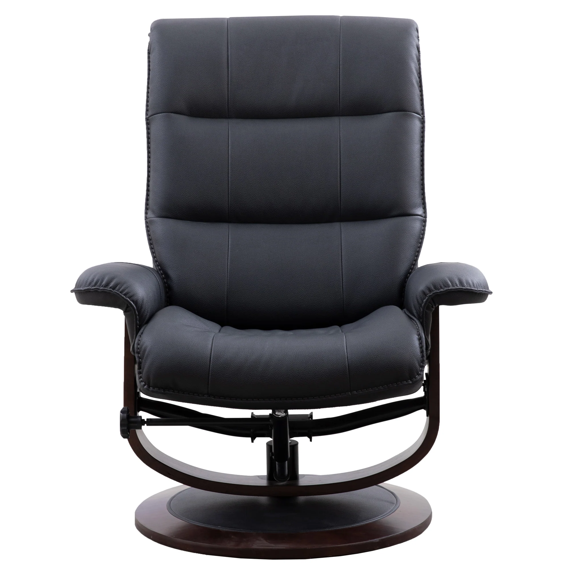 Parker Living Knight - Black Manual Reclining Swivel Chair and Ottoman - Image 3