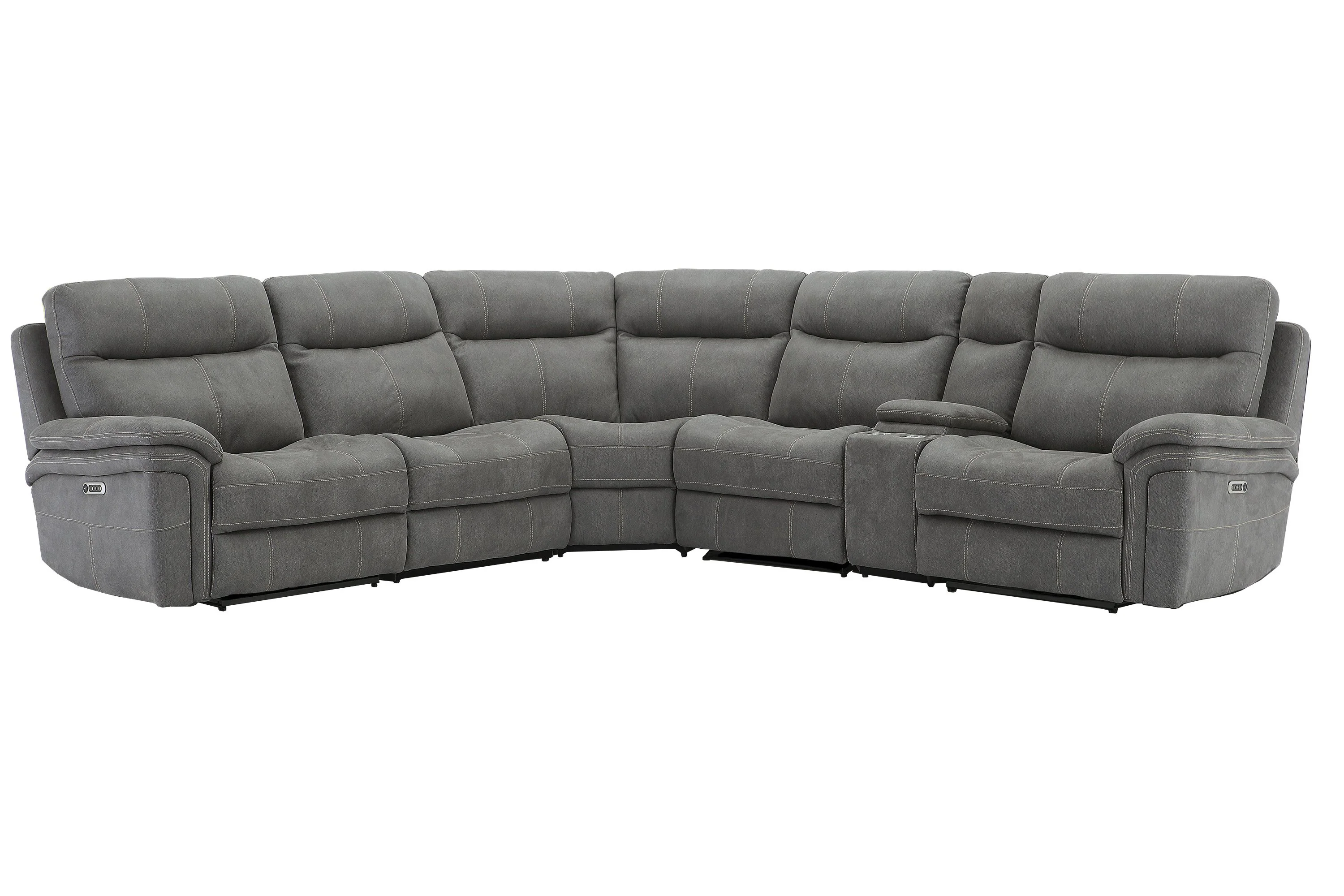 Parker Living Mason - Carbon 6 Piece Modular Power Reclining Sectional with Power Adjustable Headrests - Image 2