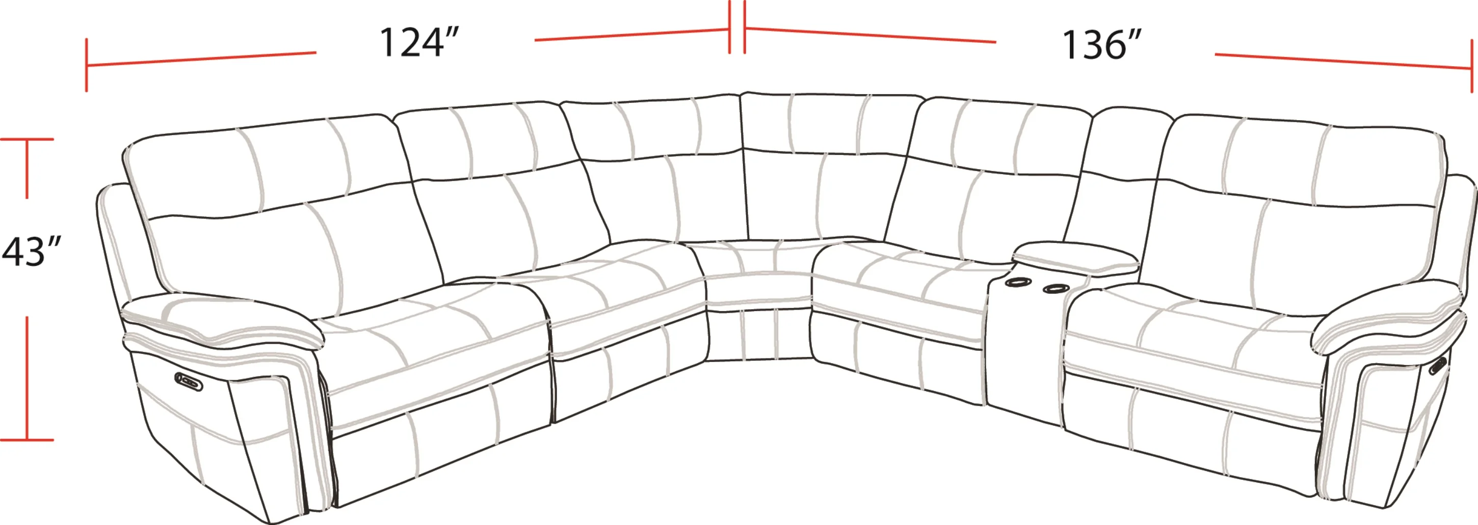 Parker Living Mason - Dark Kahlua 6 Piece Modular Power Reclining Sectional with Power Adjustable Headrests - Image 3