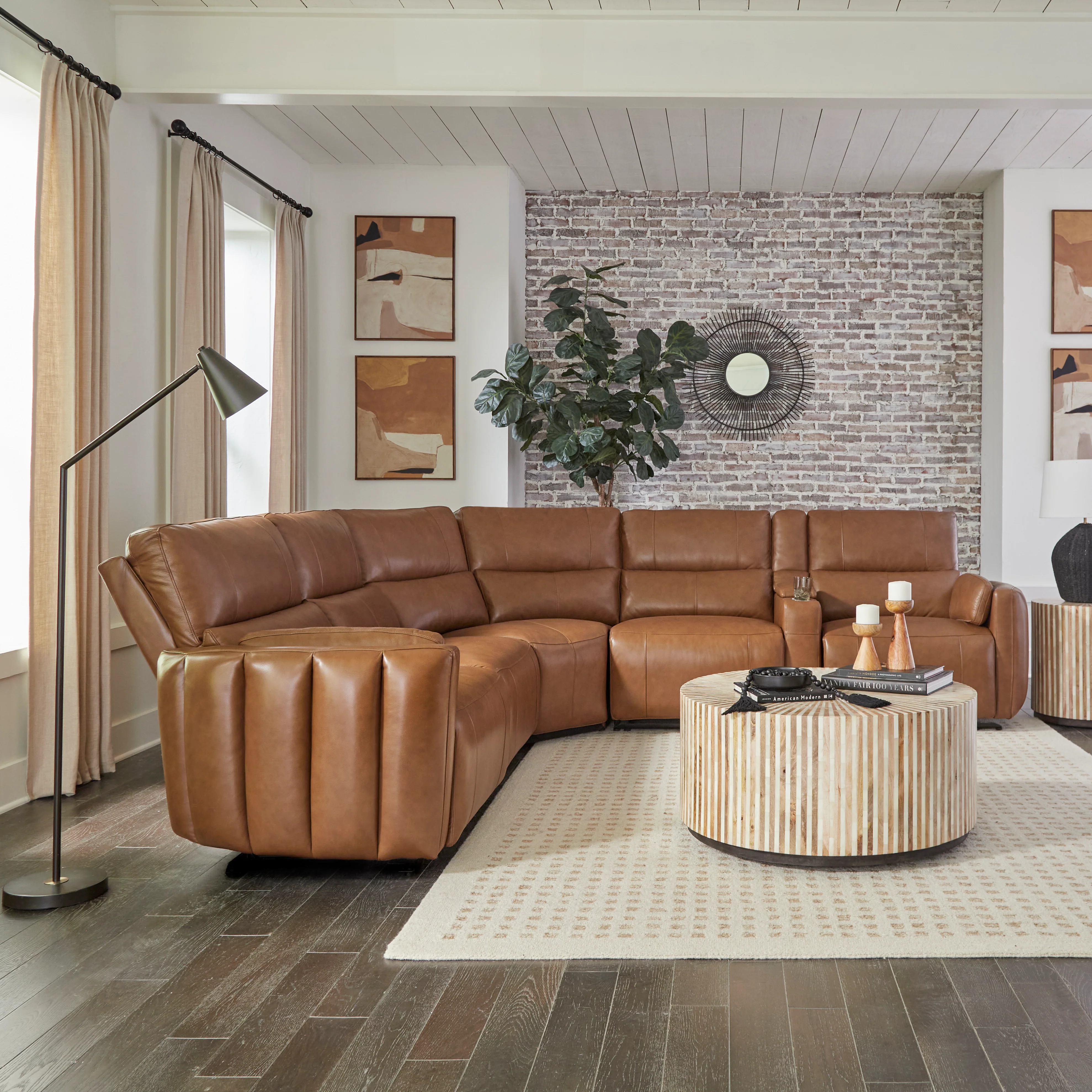 Parker Living Modesto - Sable 7 Piece Modular Power Reclining Sectional with Power Adjustable Headrests - Image 3