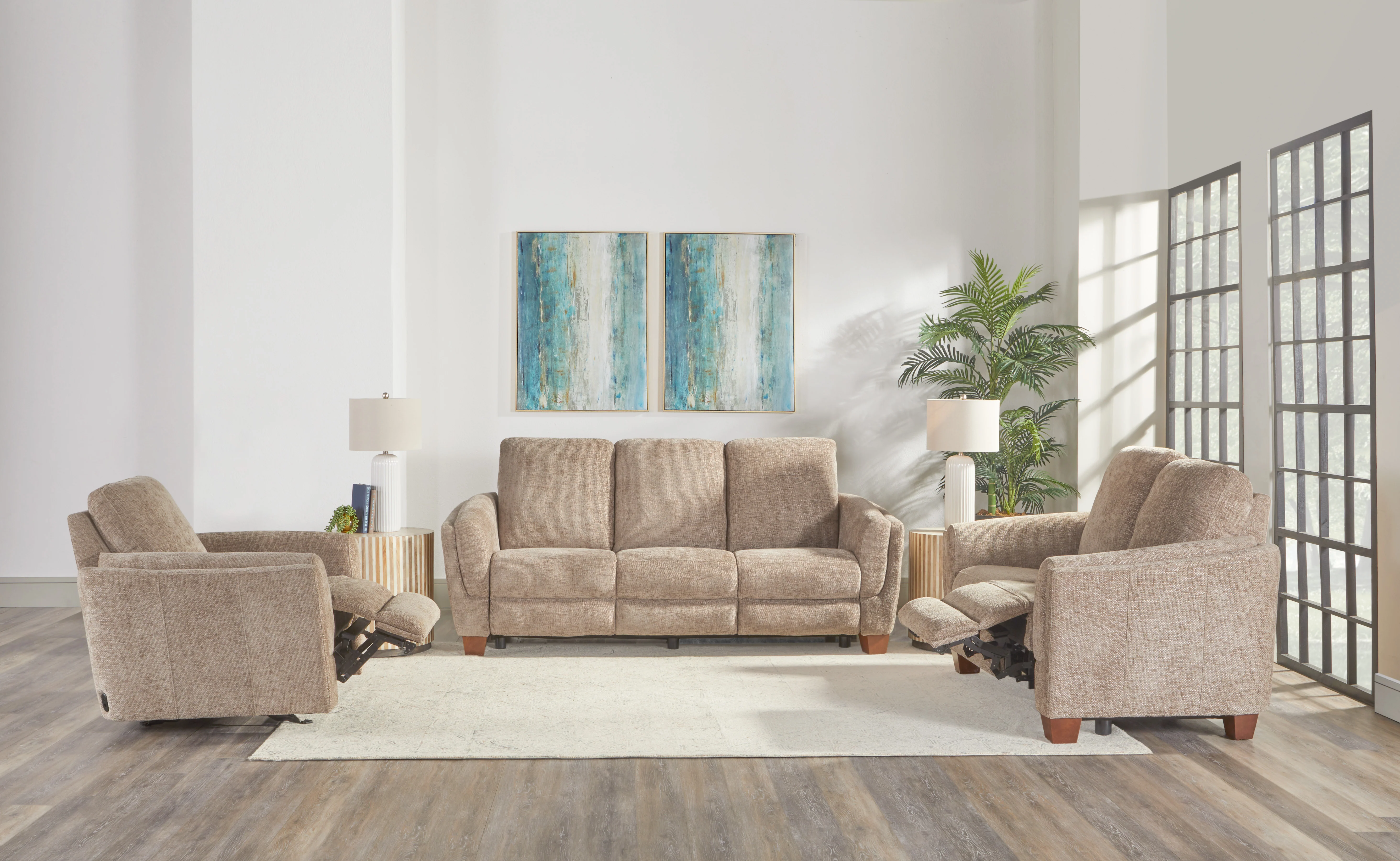Parker Living Morehead - Biscotti Power Reclining Sofa Loveseat and Recliner - Image 3