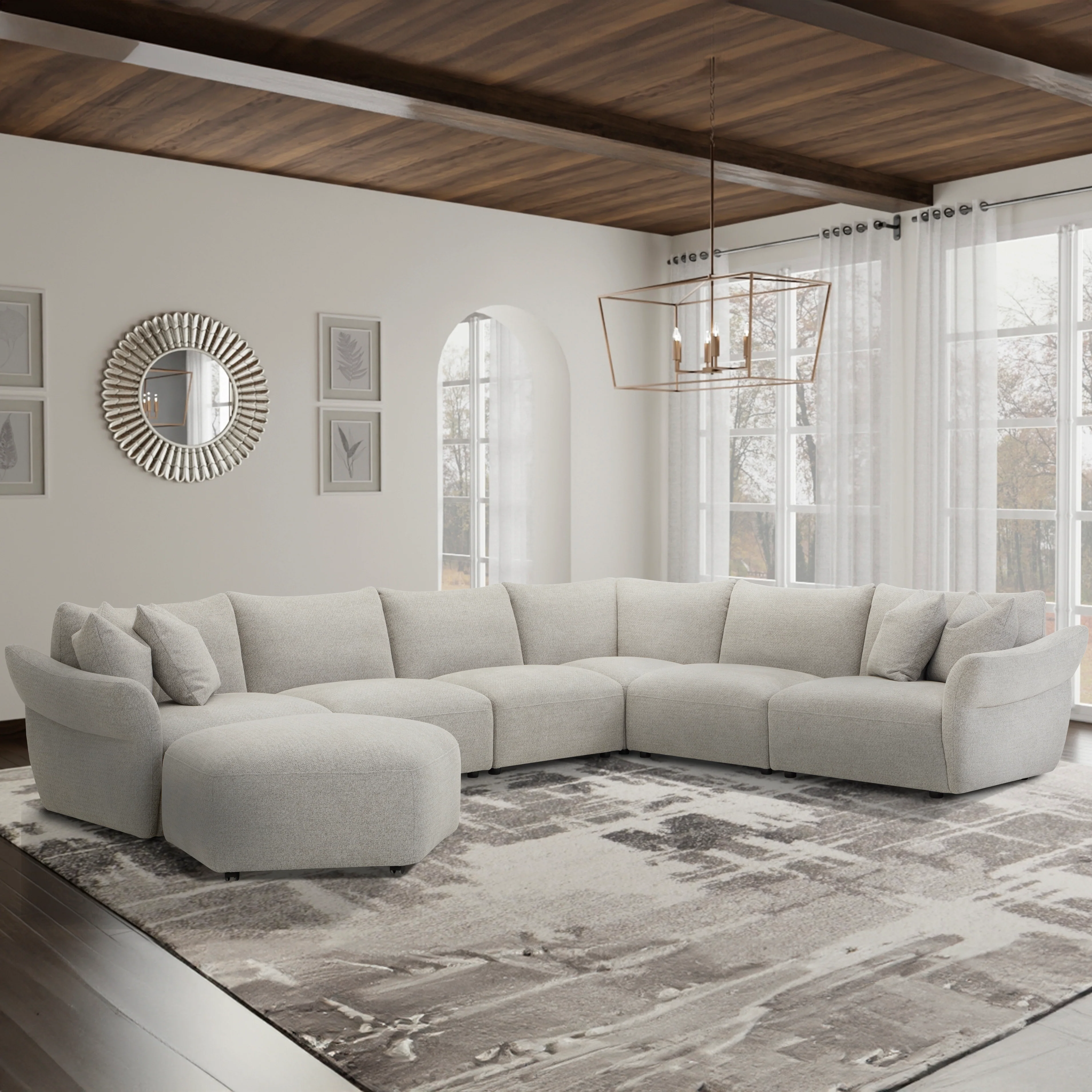 Parker Living Playful - Canes Cobblestone 6 Piece Modular Sectional - Image 3