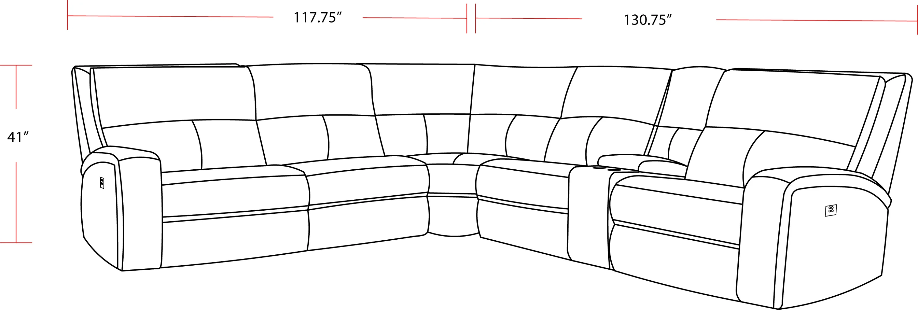 Parker Living Polaris - Bizmark Grey 6 Piece Modular Power Reclining Sectional with Power Adjustable Headrests - Image 3