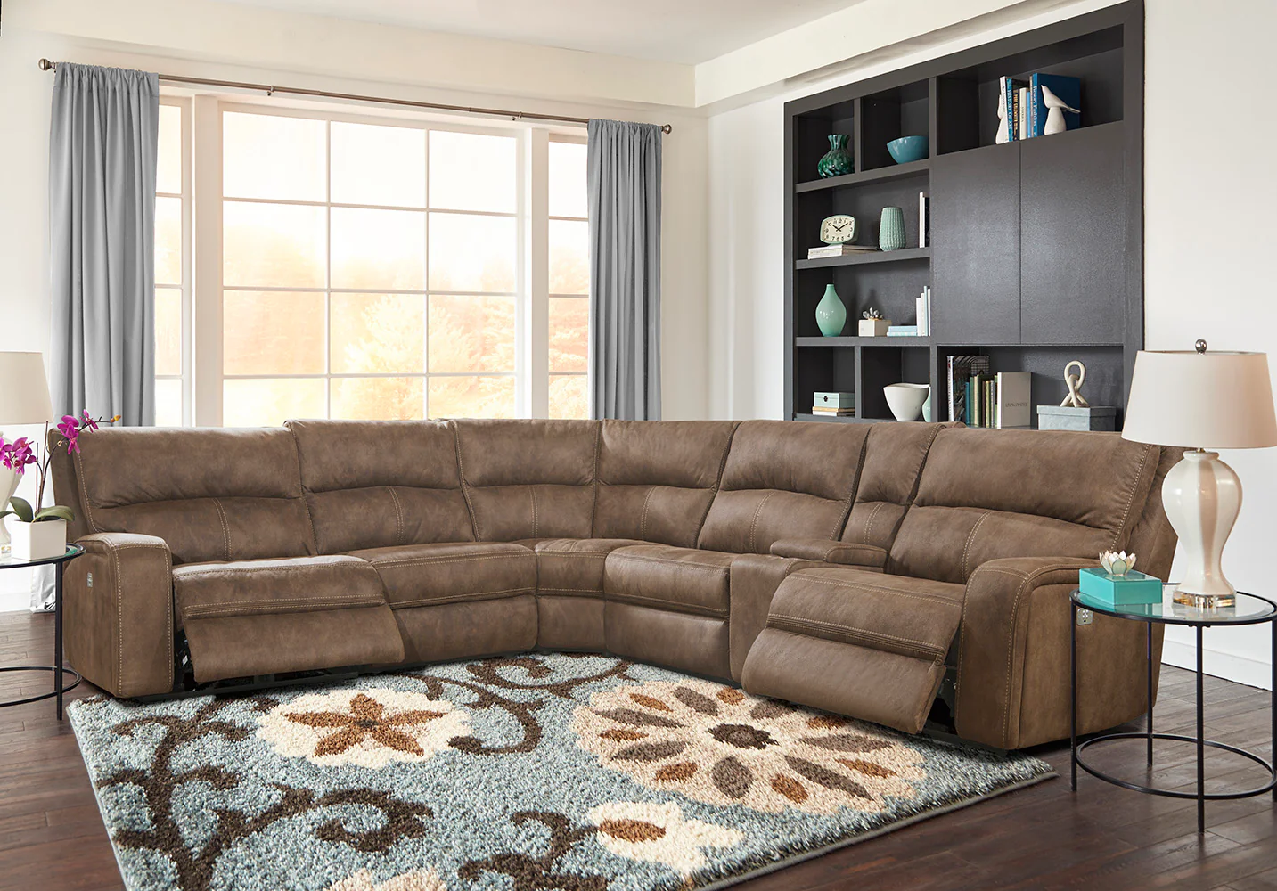 Parker Living Polaris - Kahlua 6 Piece Modular Power Reclining Sectional with Power Adjustable Headrests - Image 2