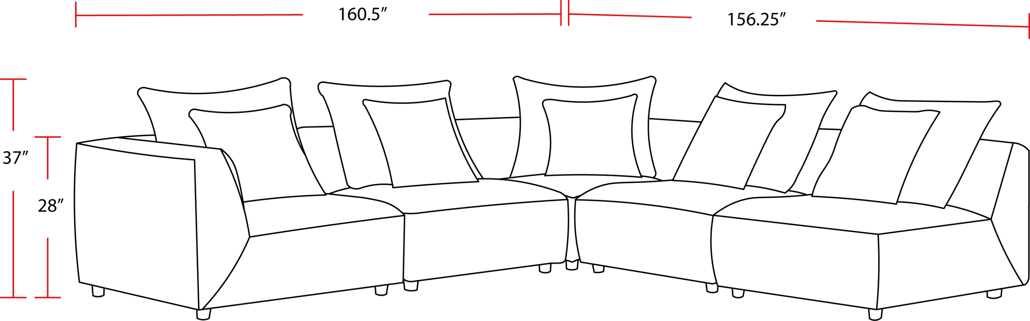 Parker Living Recess - Reptile Blue 5 Piece Modular Sectional - Image 6