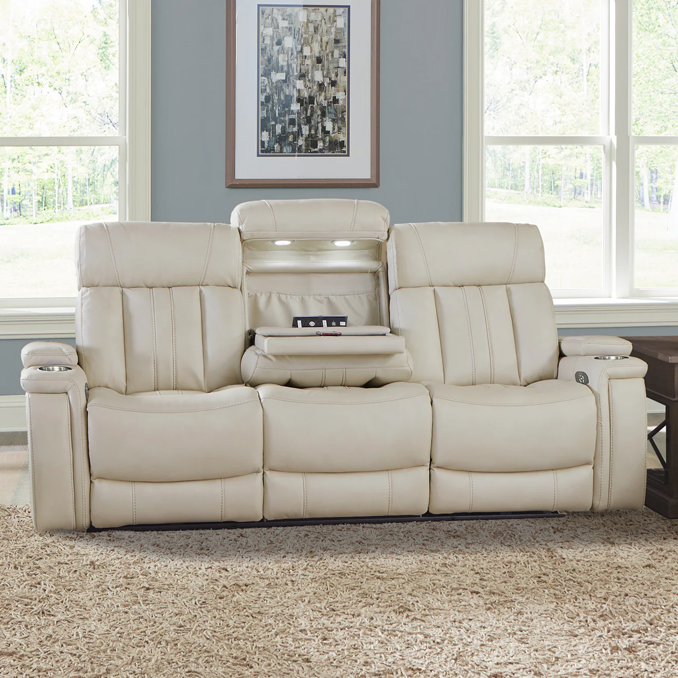Parker Living Royce - Fantom Ivory Power Reclining Sofa and Loveseat - Image 4