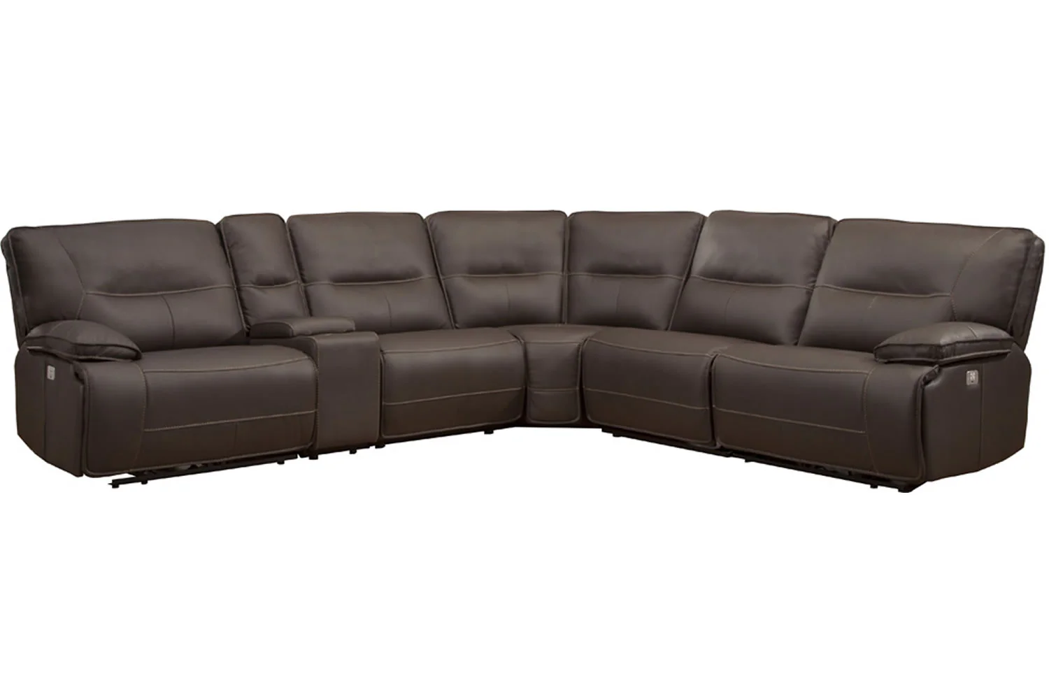 Parker Living Spartacus - Chocolate 6 Piece Modular Power Reclining Sectional with Power Adjustable Headrests - Image 2