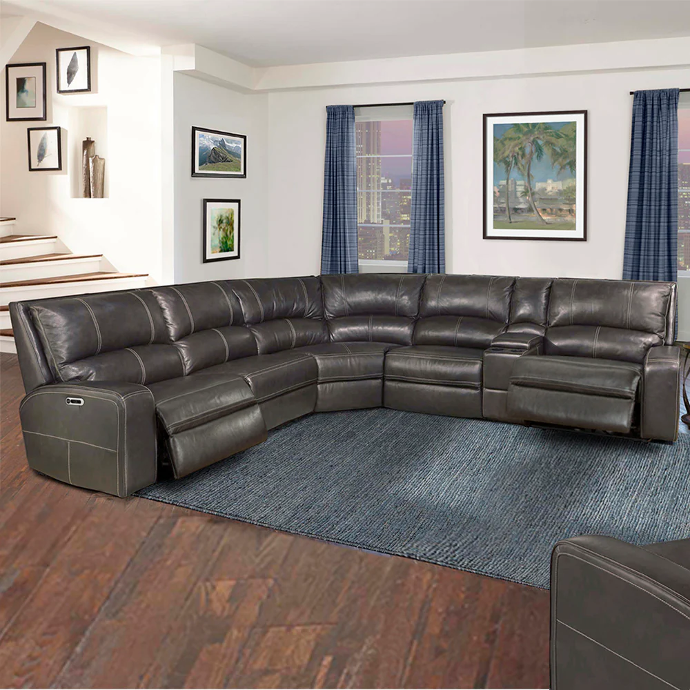 Parker Living Swift - Twilight 6 Piece Modular Power Reclining Sectional with Power Adjustable Headrests - Image 3