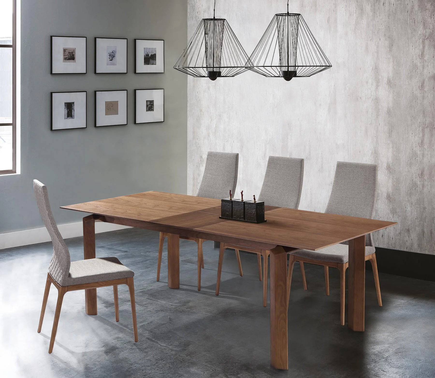 Parker Mid-Century Dining Chair in Walnut Finish and Gray Fabric - Set of 2 - Image 12
