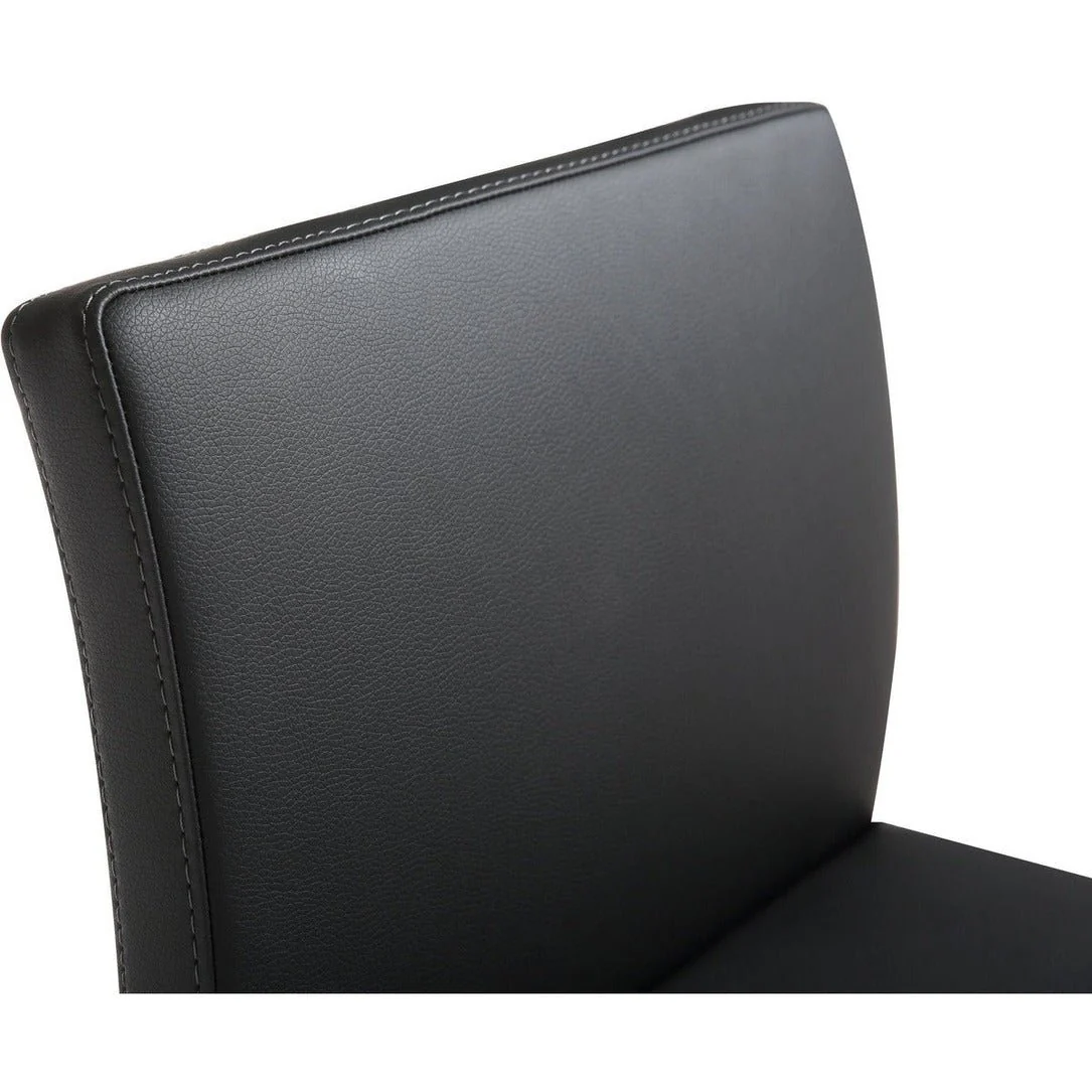 Parma Black Performance Vegan Leather and Gold Steel Counter Stool - Set of 2 - Image 7