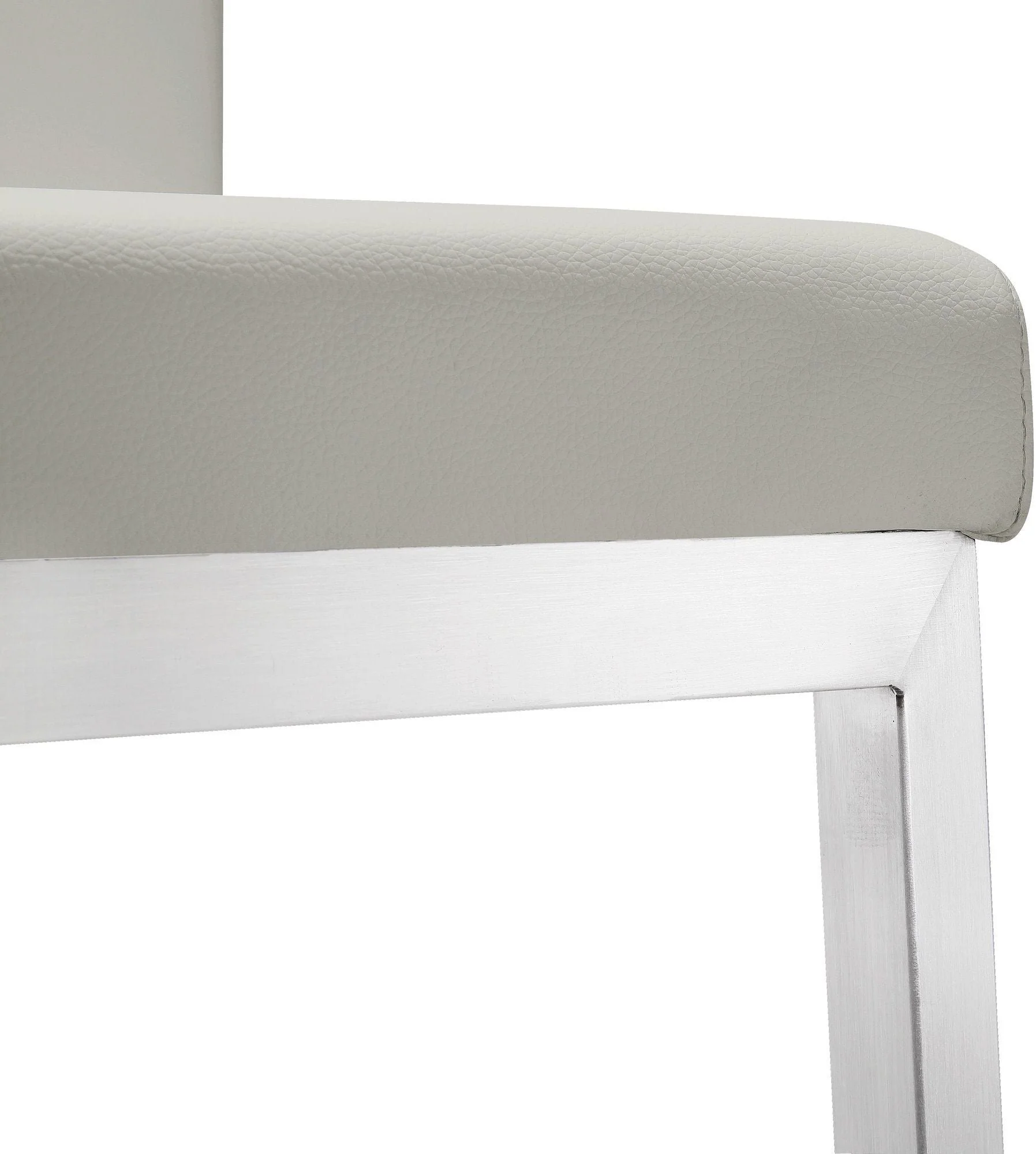 Parma Light Grey Performance Vegan Leather and Stainless Steel Counter Stool - Set of 2 - Image 8