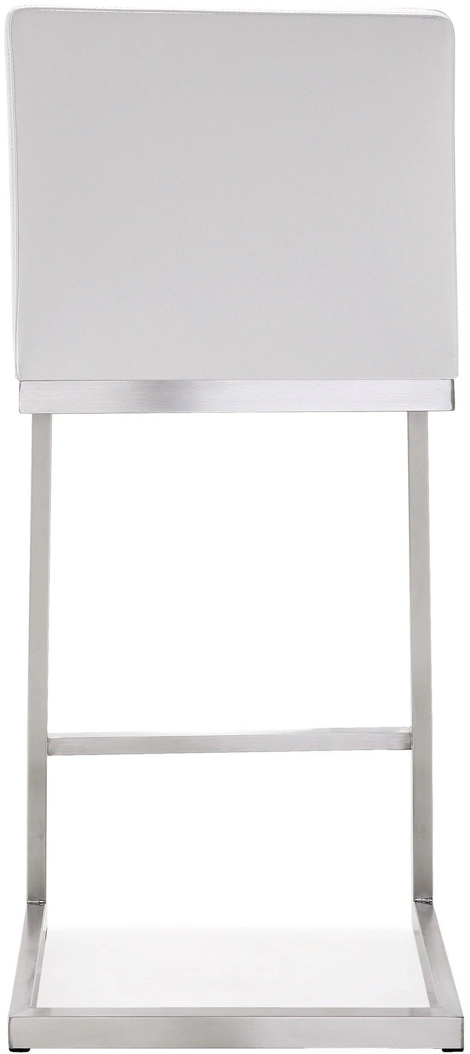 Parma White Performance Vegan Leather and Stainless Steel Counter Stool - Set of 2 - Image 6