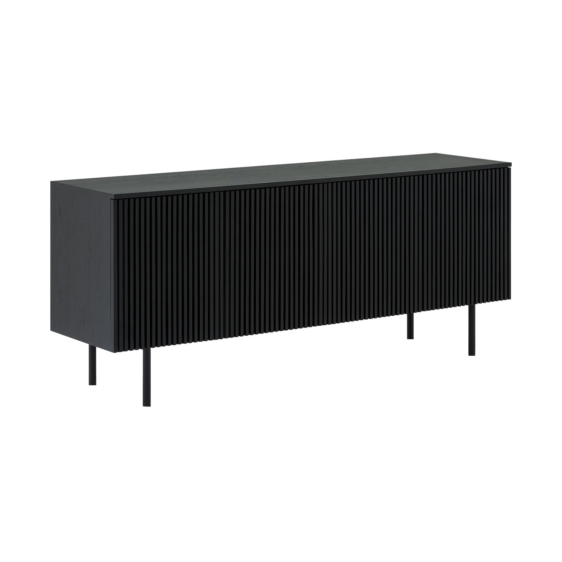 Pasadena 4 Door Wood Buffet Cabinet with Black Oak Finish - Image 3